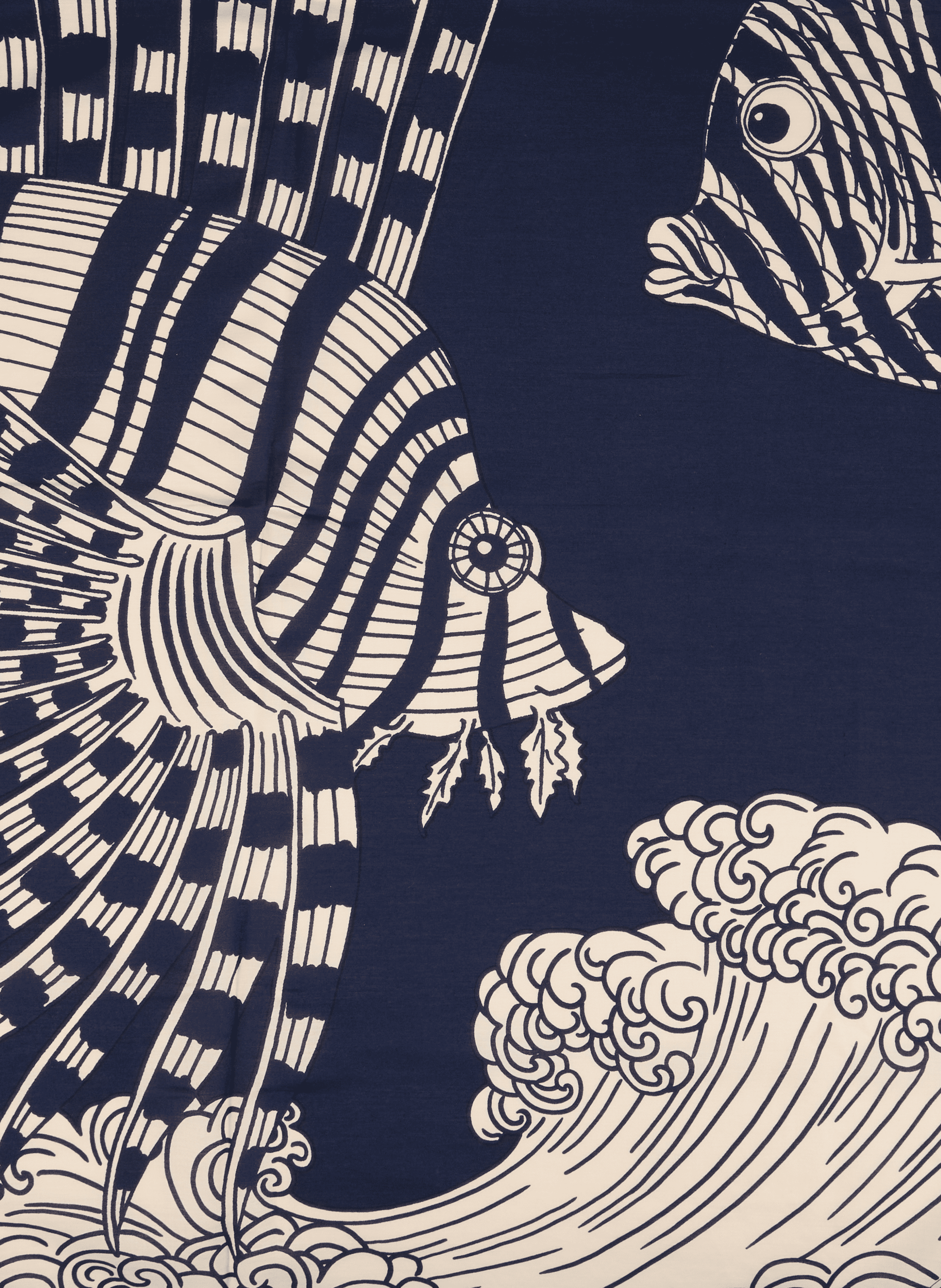 Mixed Cotton Wave Scarf INOUITOOSH Blue