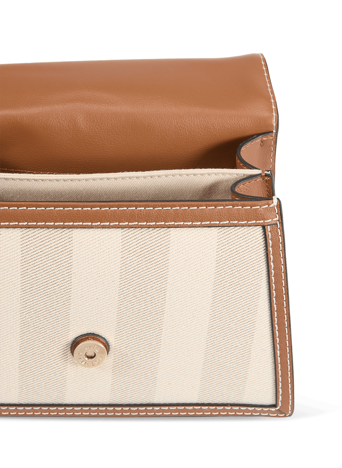 Sac à main K Signature en coton KARL LAGERFELD Beige