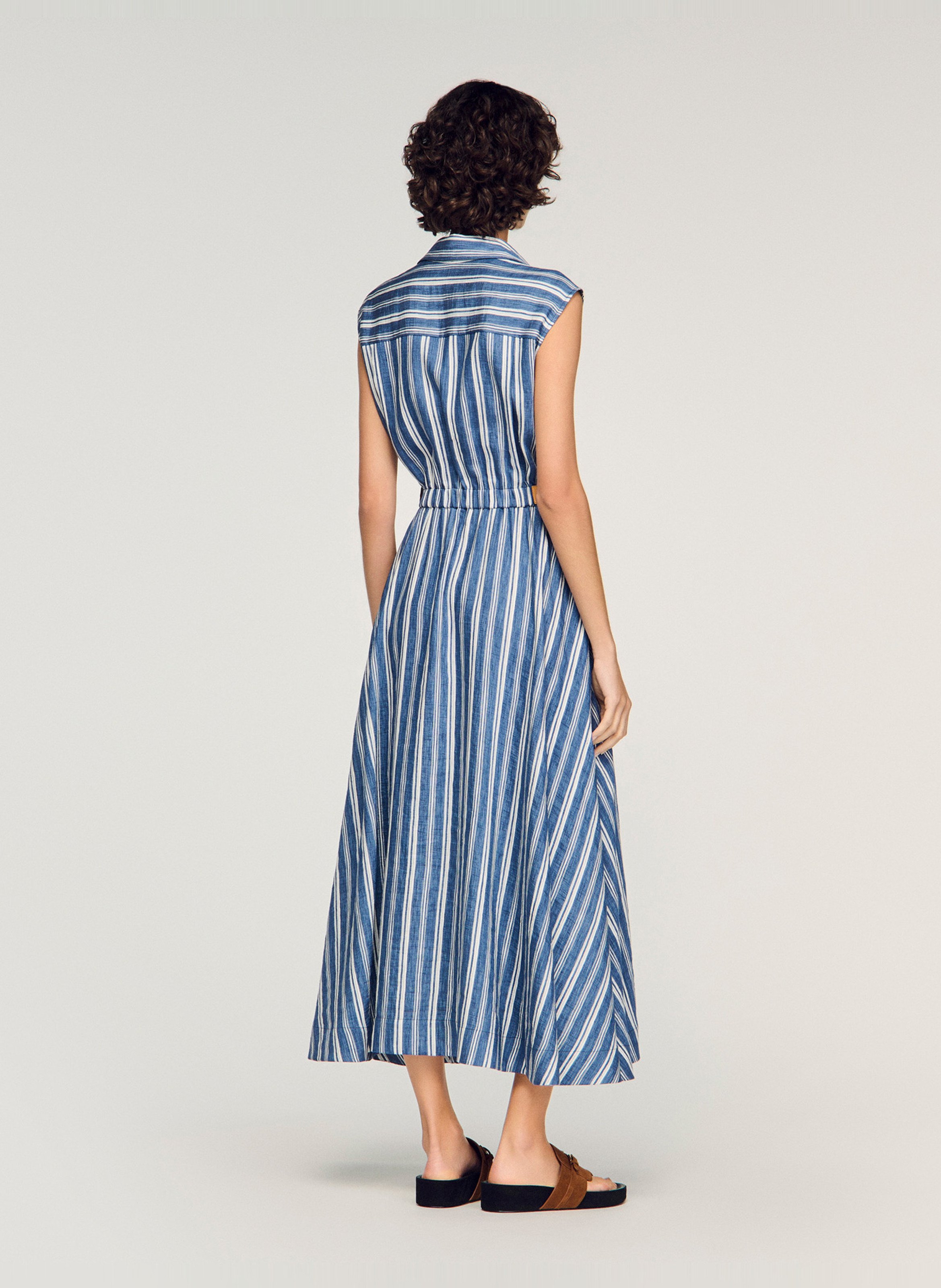 Robe longue cintrée SANDRO Bleu