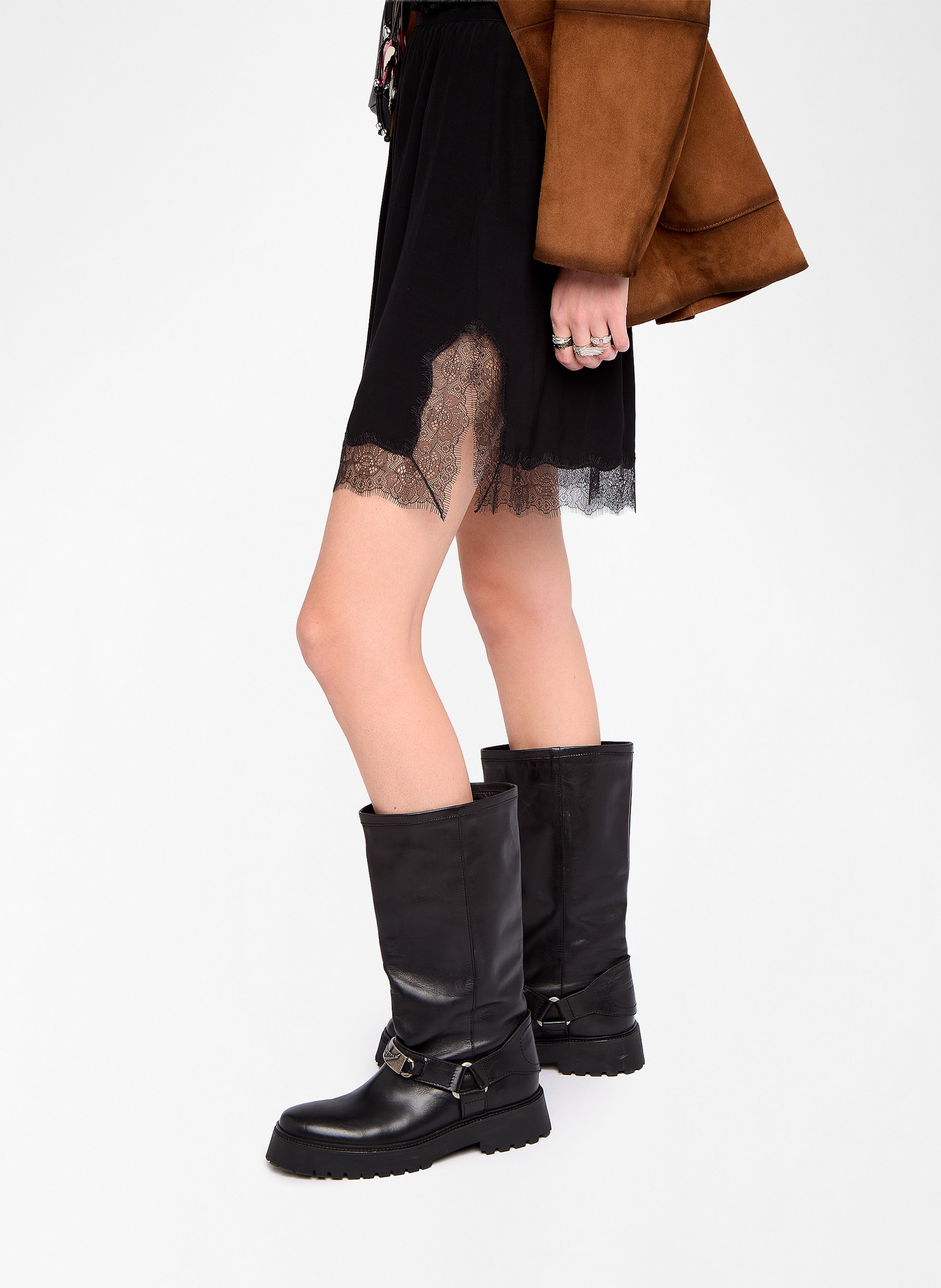 Jupe courte en dentelle jarvisa ZADIG&VOLTAIRE Noir