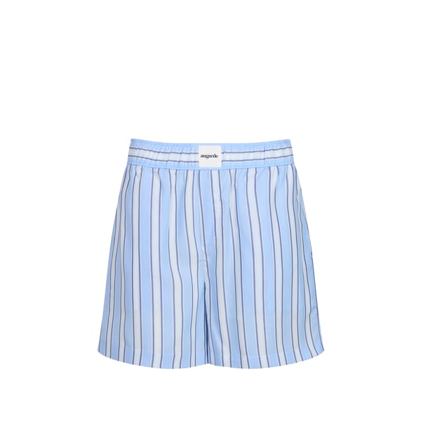 Short rayé à taille élastiquée en lyocell Short rayé à taille élastiquée en lyocell
