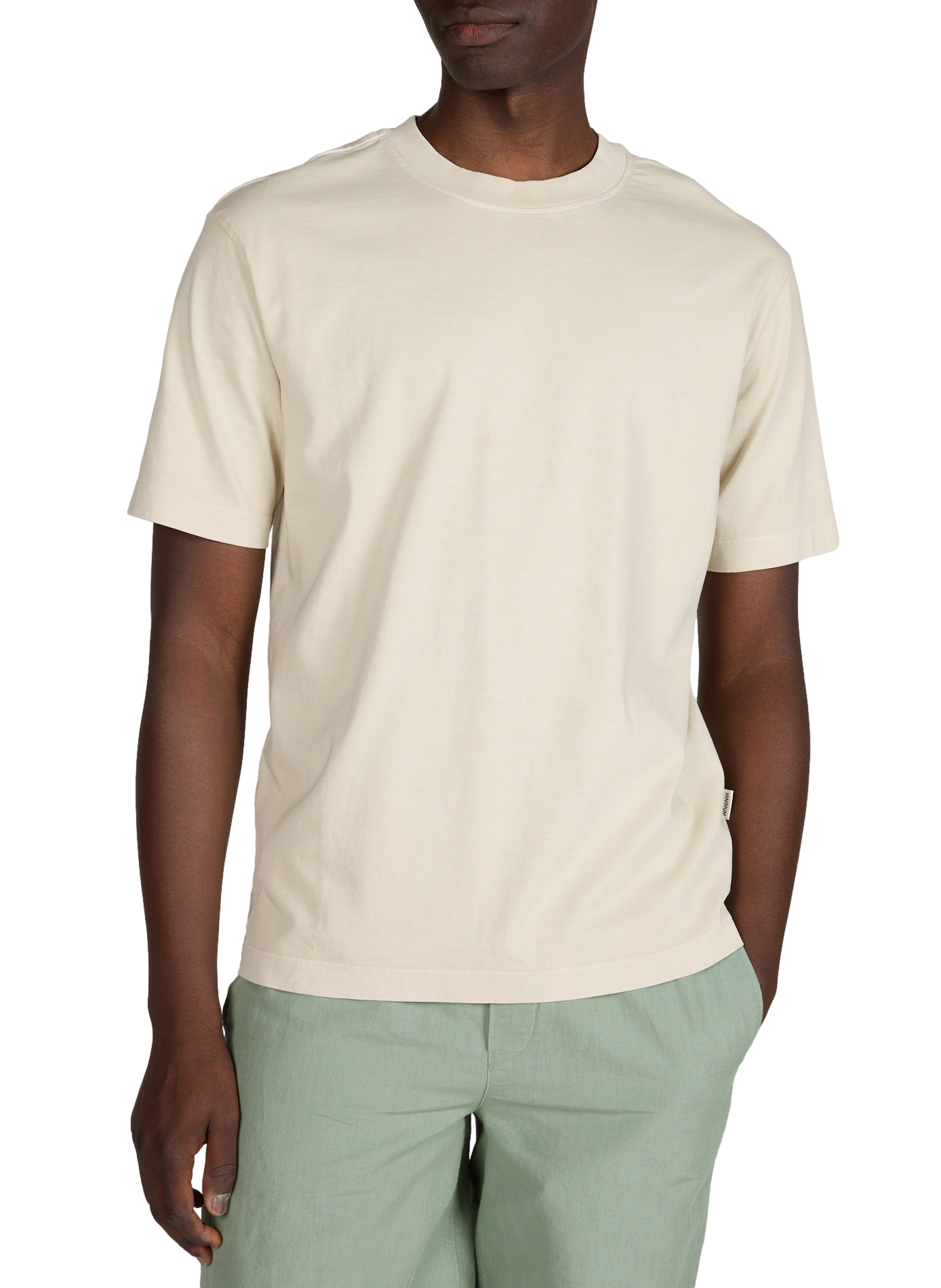 Straight short-sleeved cotton T-shirt MINIMUM Beige