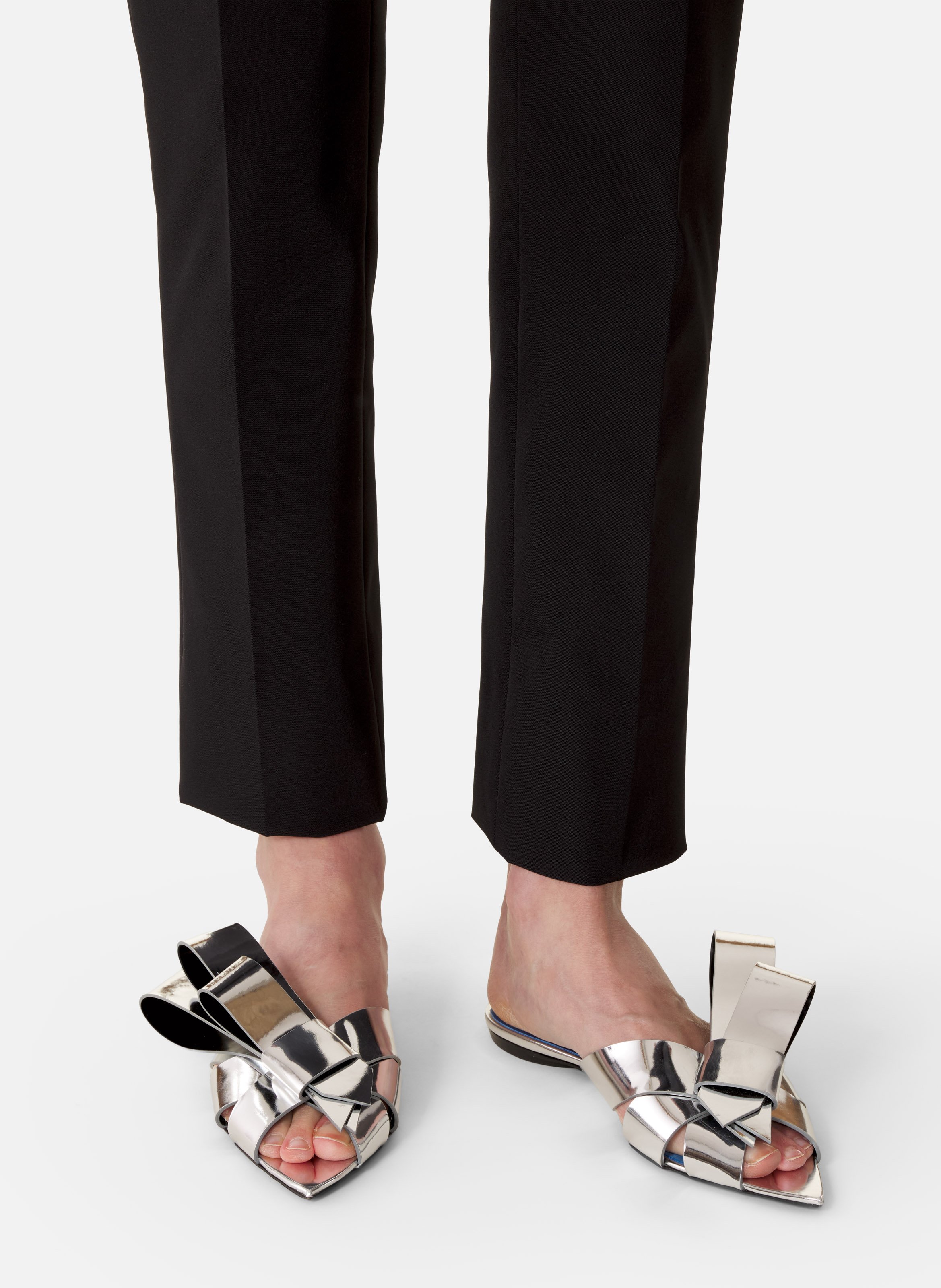 Mule plates cadeau en cuir metallic LANVIN Argent