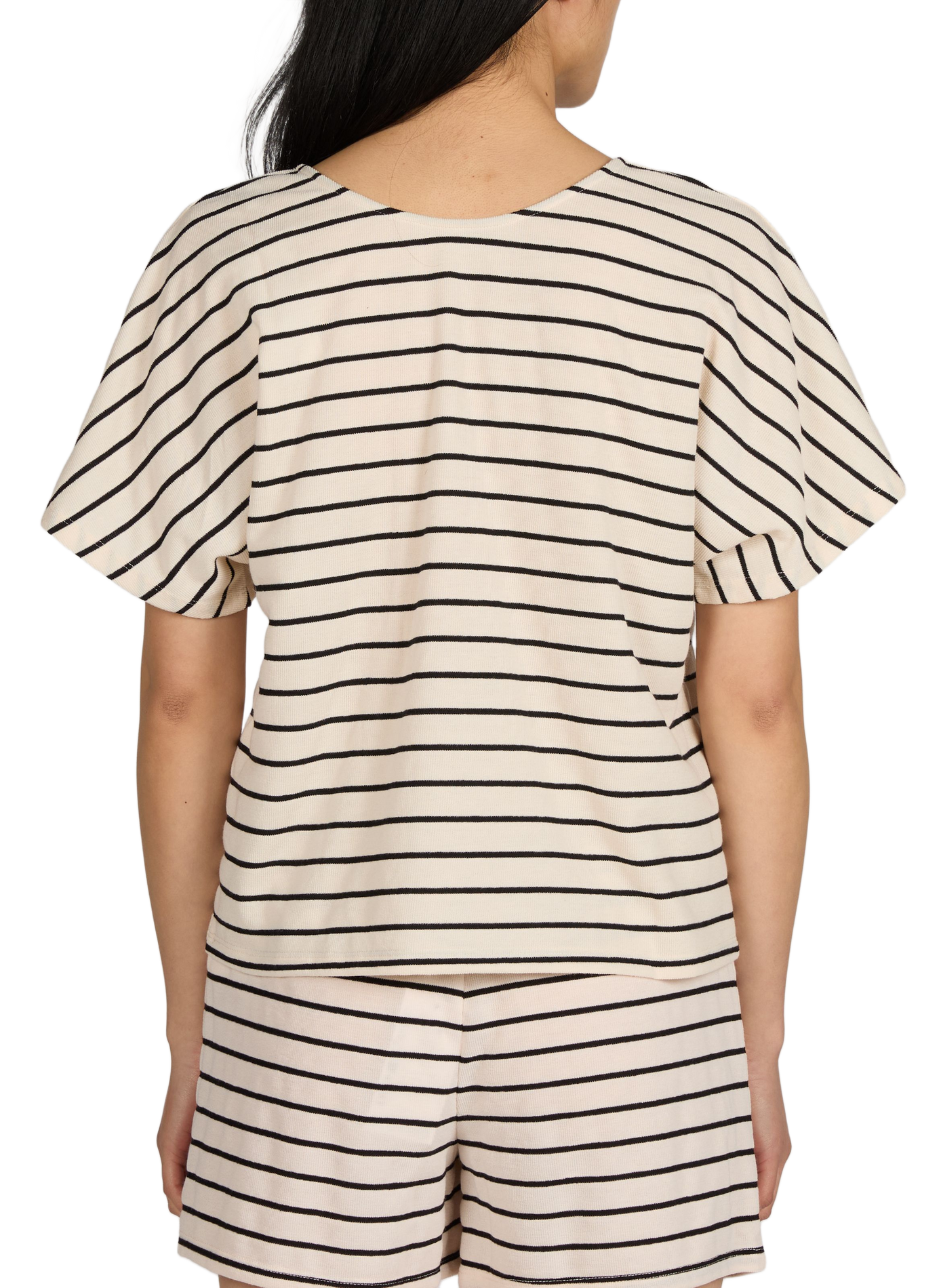 Striped V-neck top VILA Beige