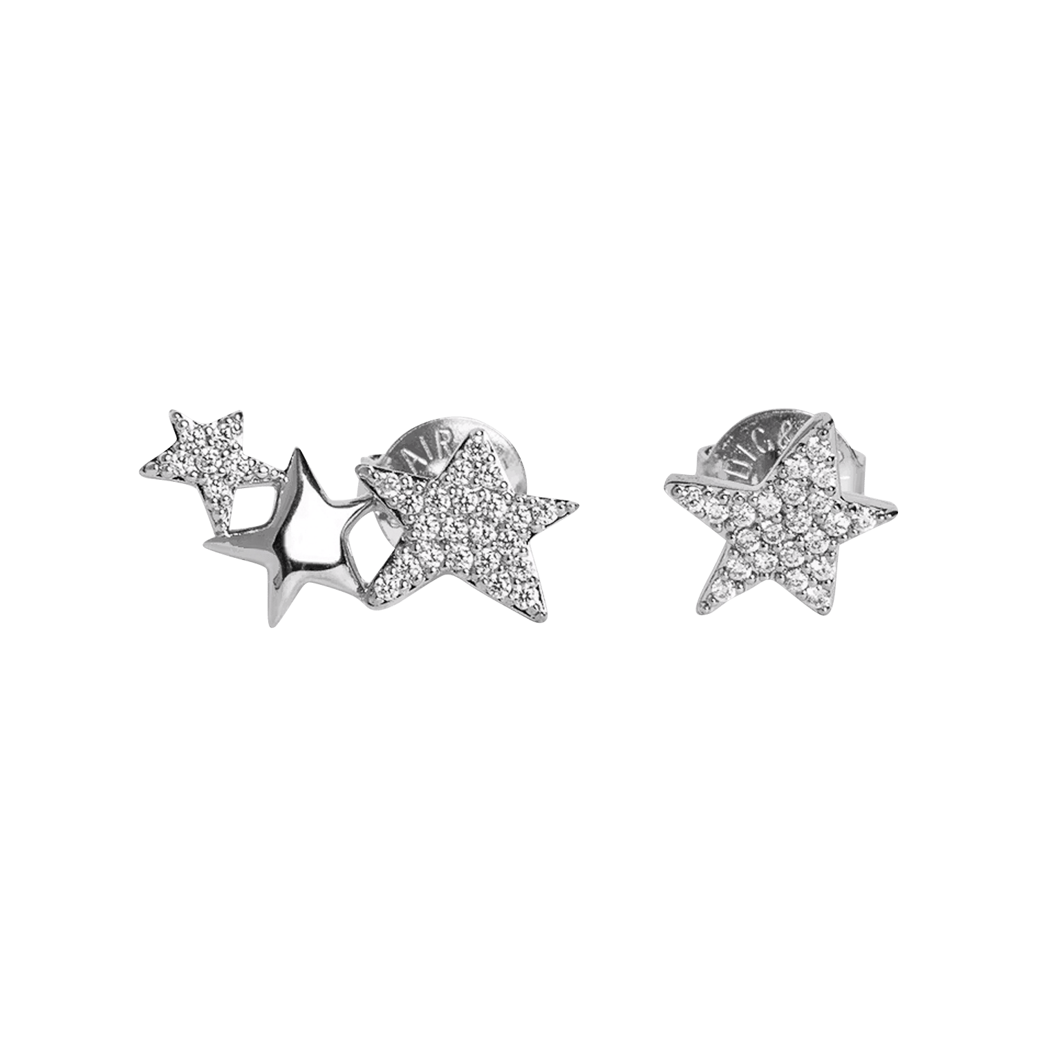 Boucles d'oreilles étoiles à strass rock star ZADIG&VOLTAIRE Argent