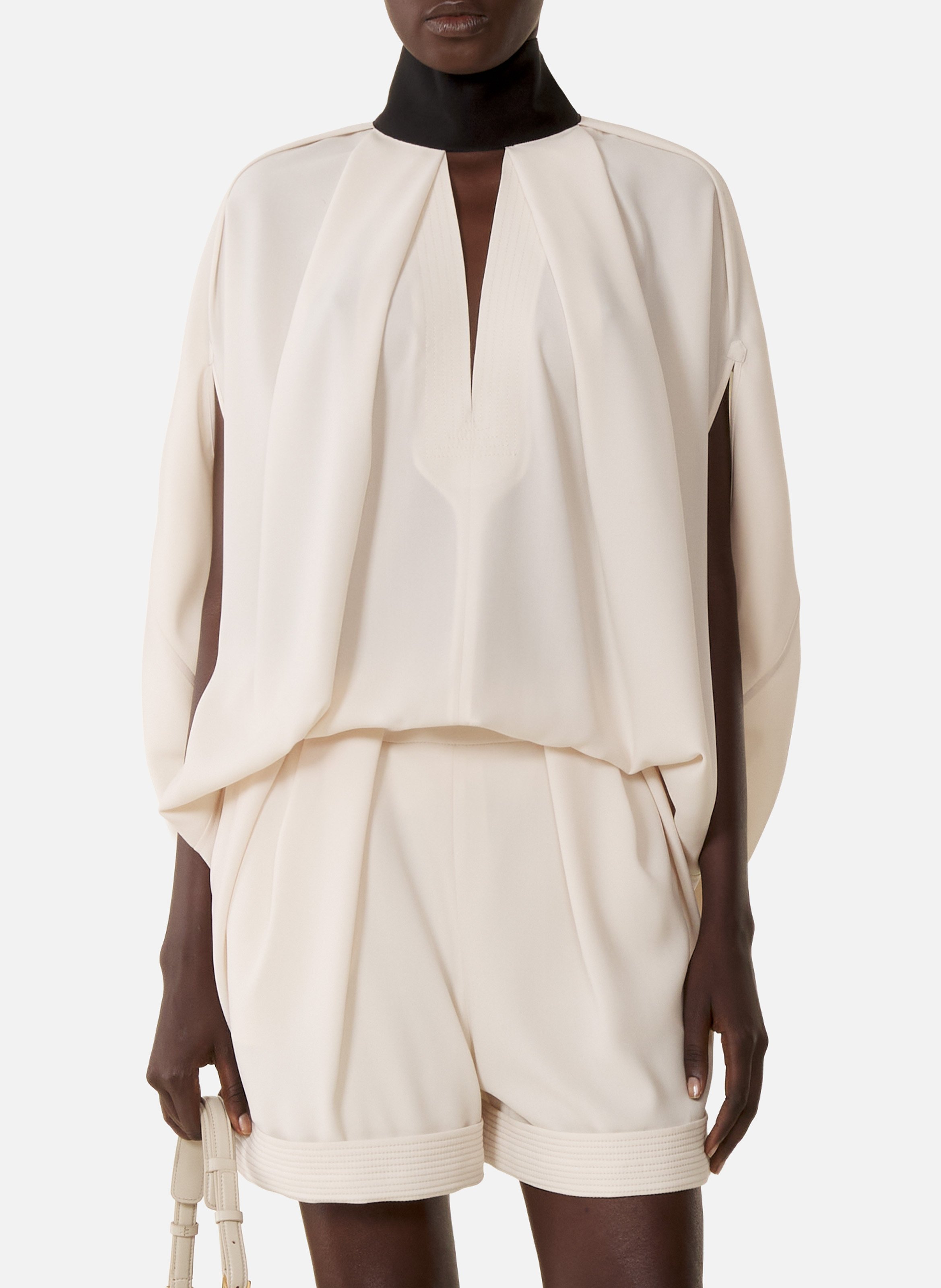 Haut ample à nœud en crêpe LANVIN Blanc