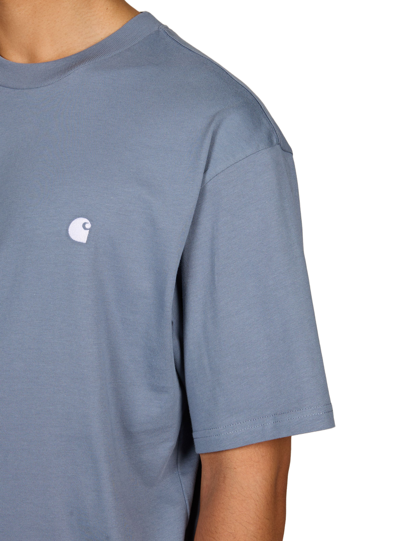 T-shirt droit à logo brodé en coton CARHARTT WIP Bleu