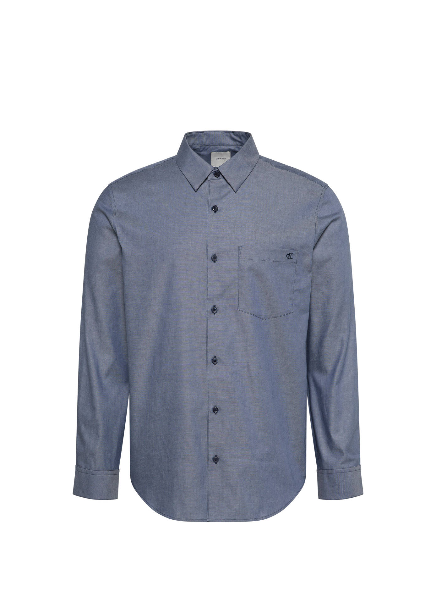 Chemise droite à manches longues en coton CALVIN KLEIN Bleu