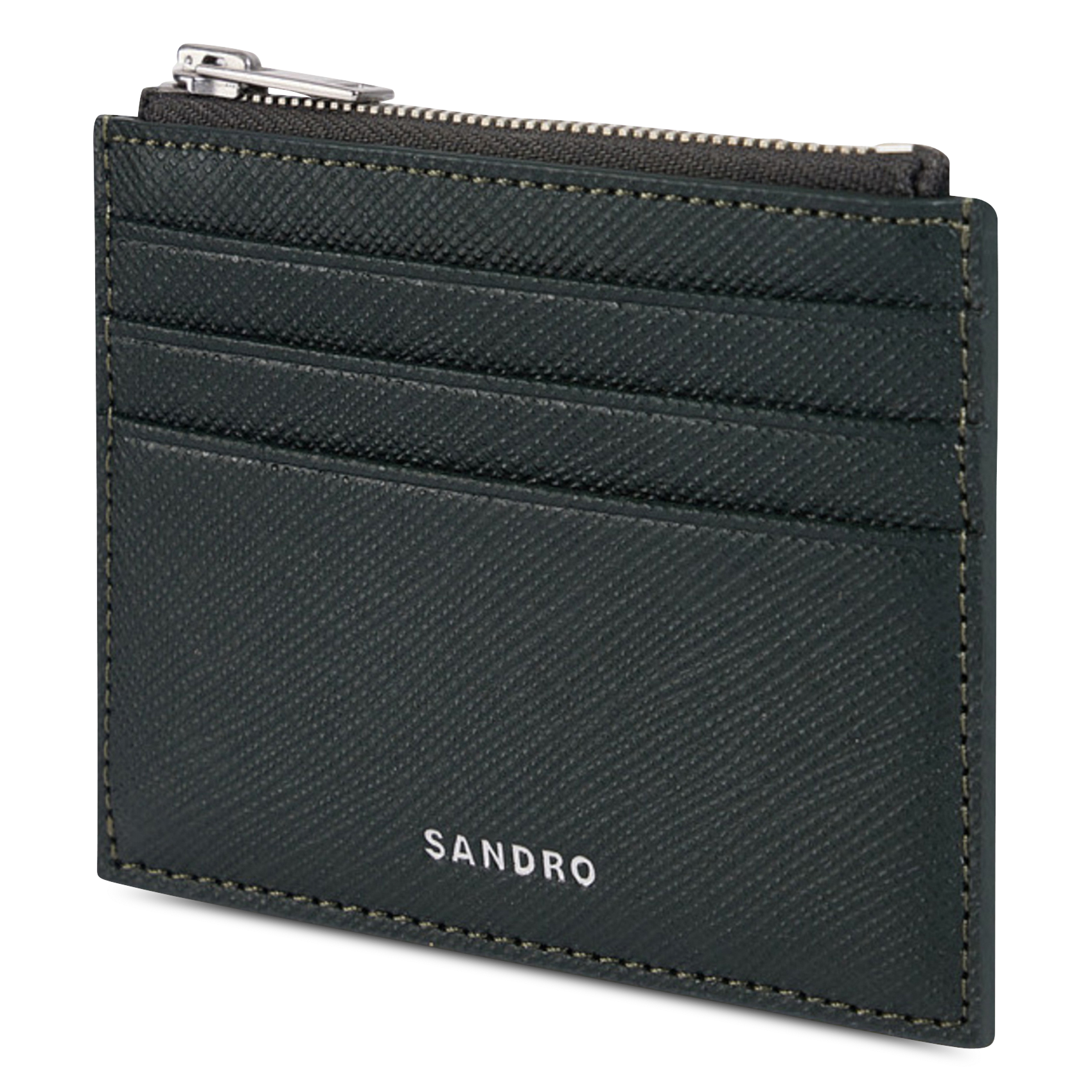 Porte-cartes texturé SANDRO Vert