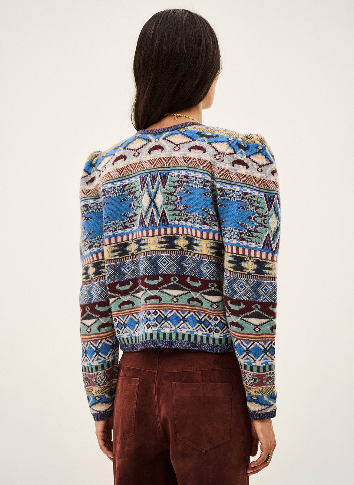 Cardigan droit col rond imprimé maja BA&SH Multicolore