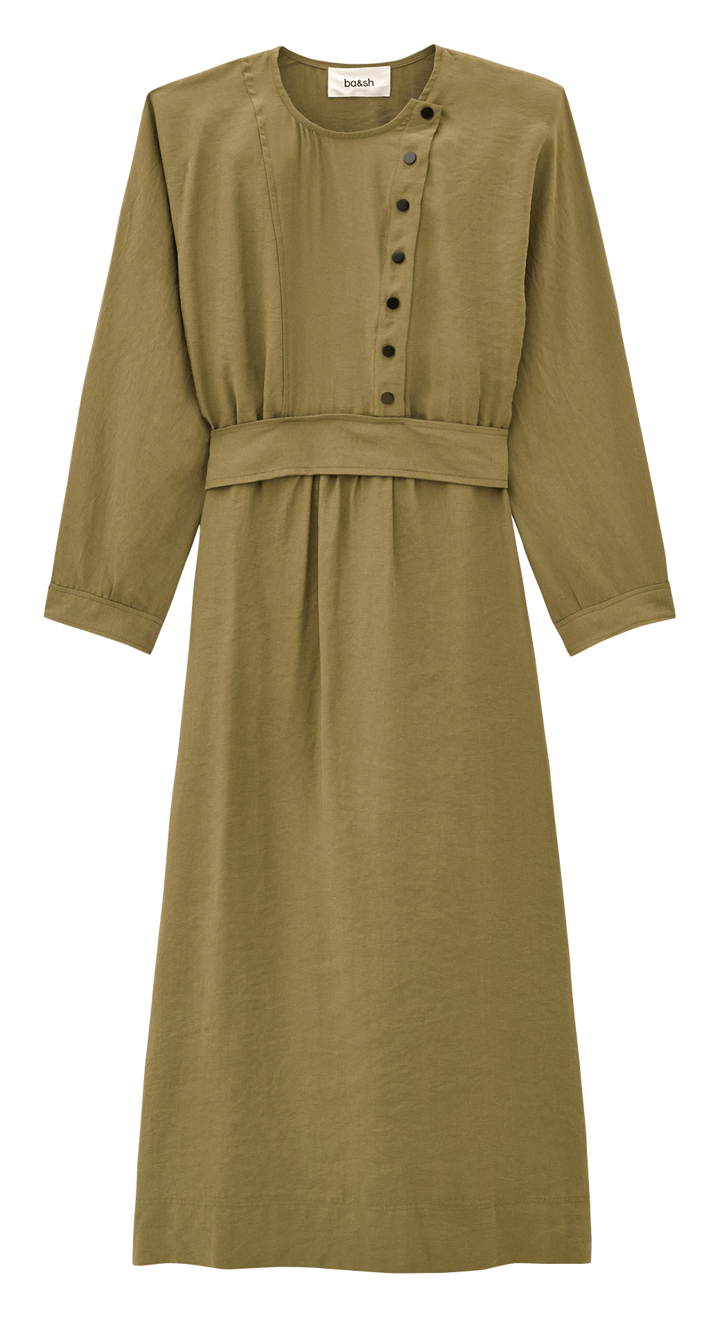 Midi jurk met ceintuur Canny BA&SH Kaki
