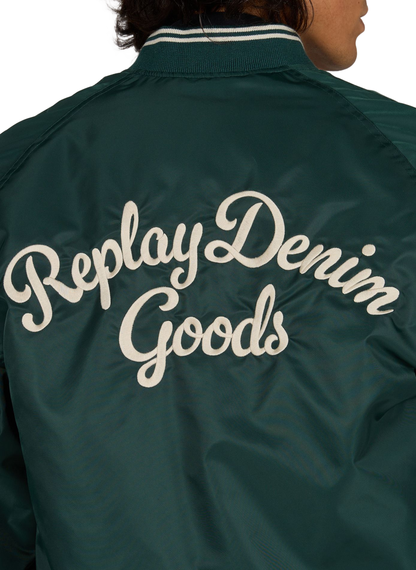 Gerader Bomber mit gesticktem Logo REPLAY Grun