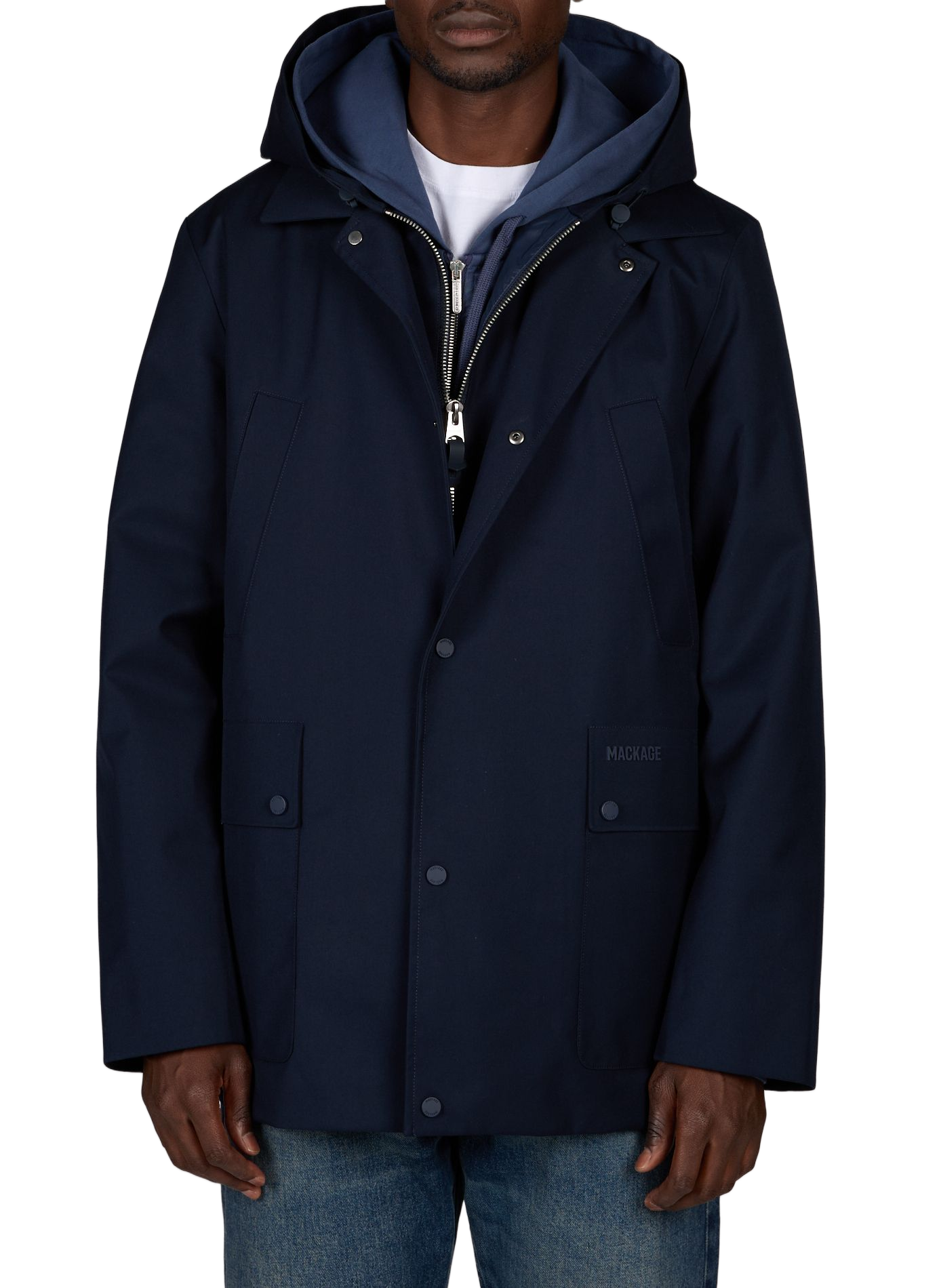 Lightweight Hooded Alec Coat MACKAGE Blue