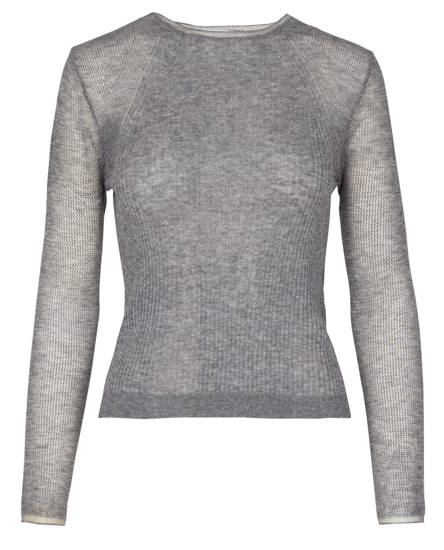 Pull ajusté col rond en laine mélangée kerria IRO Gris