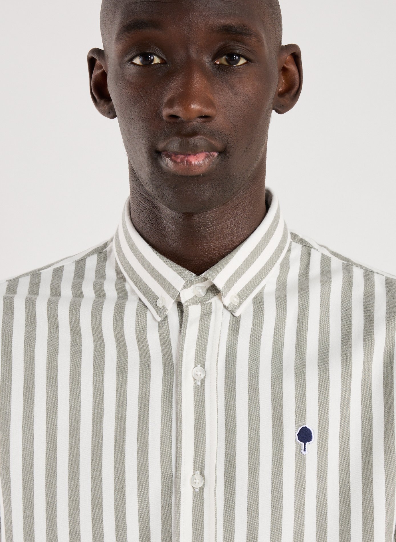 Straight striped cotton shirt FAGUO Green