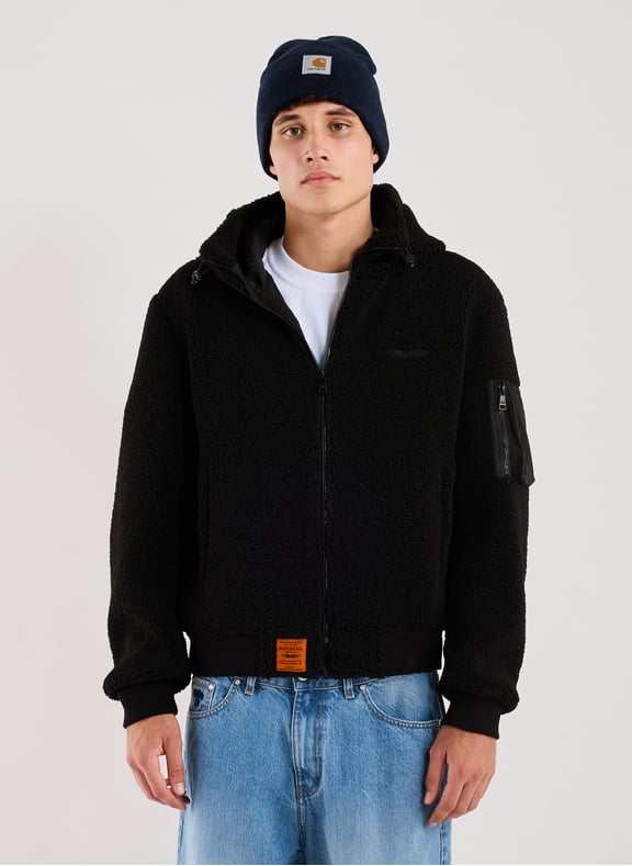 Veste ample à capuche en polaire Noir by BOMBERS ORIGINAL BOMBERS ORIGINAL Veste ample à capuche en polaire Noir