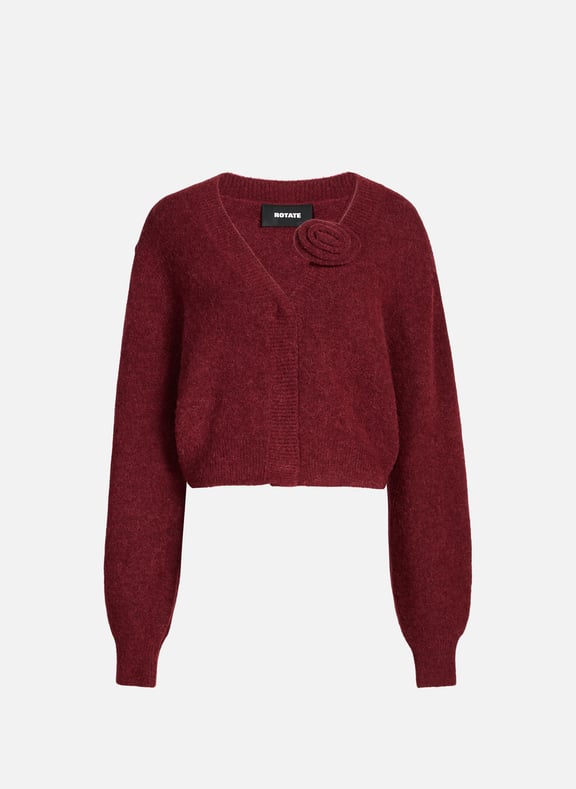 Cardigan en laine mélangée Rouge by ROTATE ROTATE Cardigan en laine mélangée Rouge