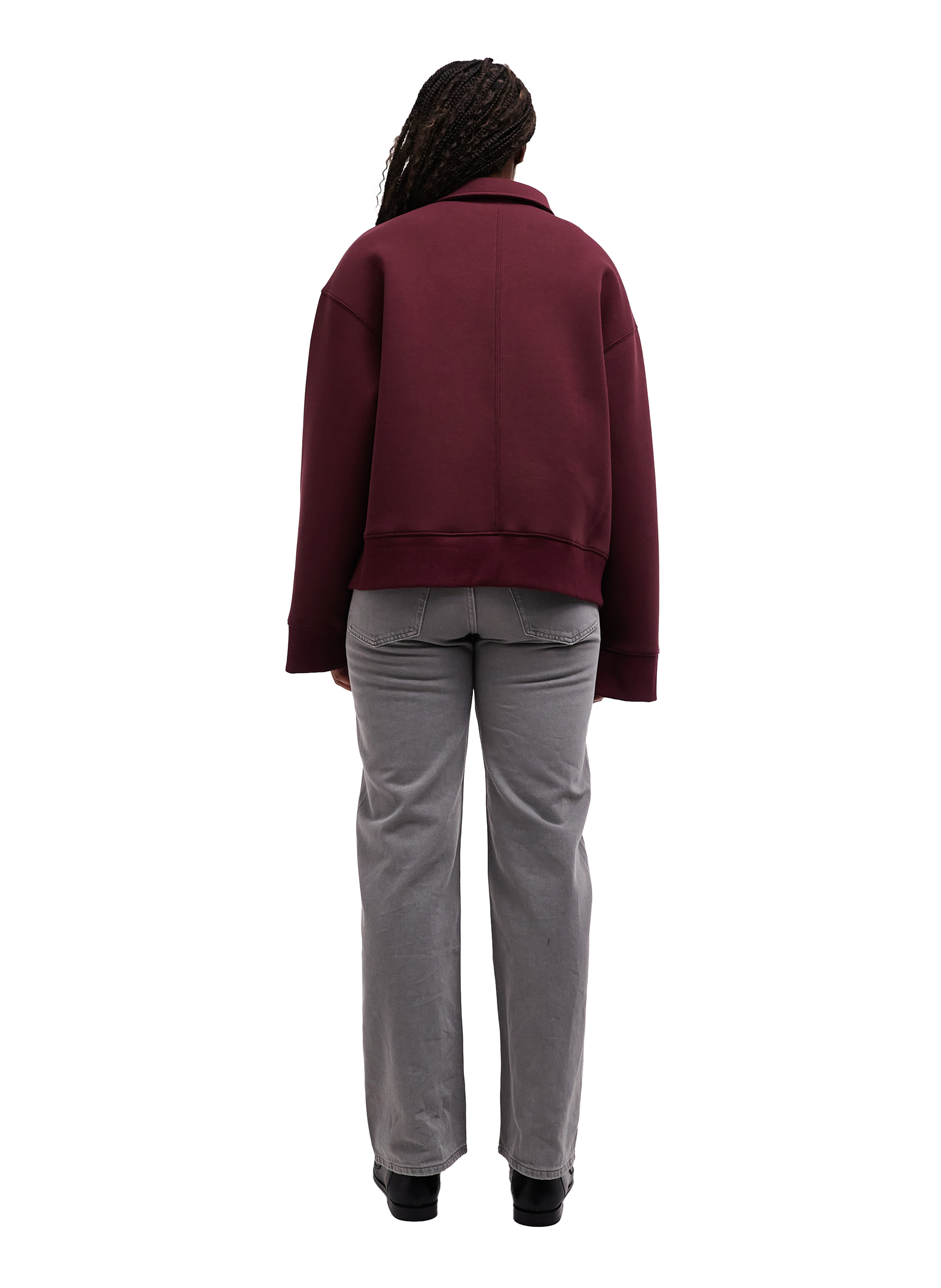 Solid straight jacket with classic collar TOPSHOP Red