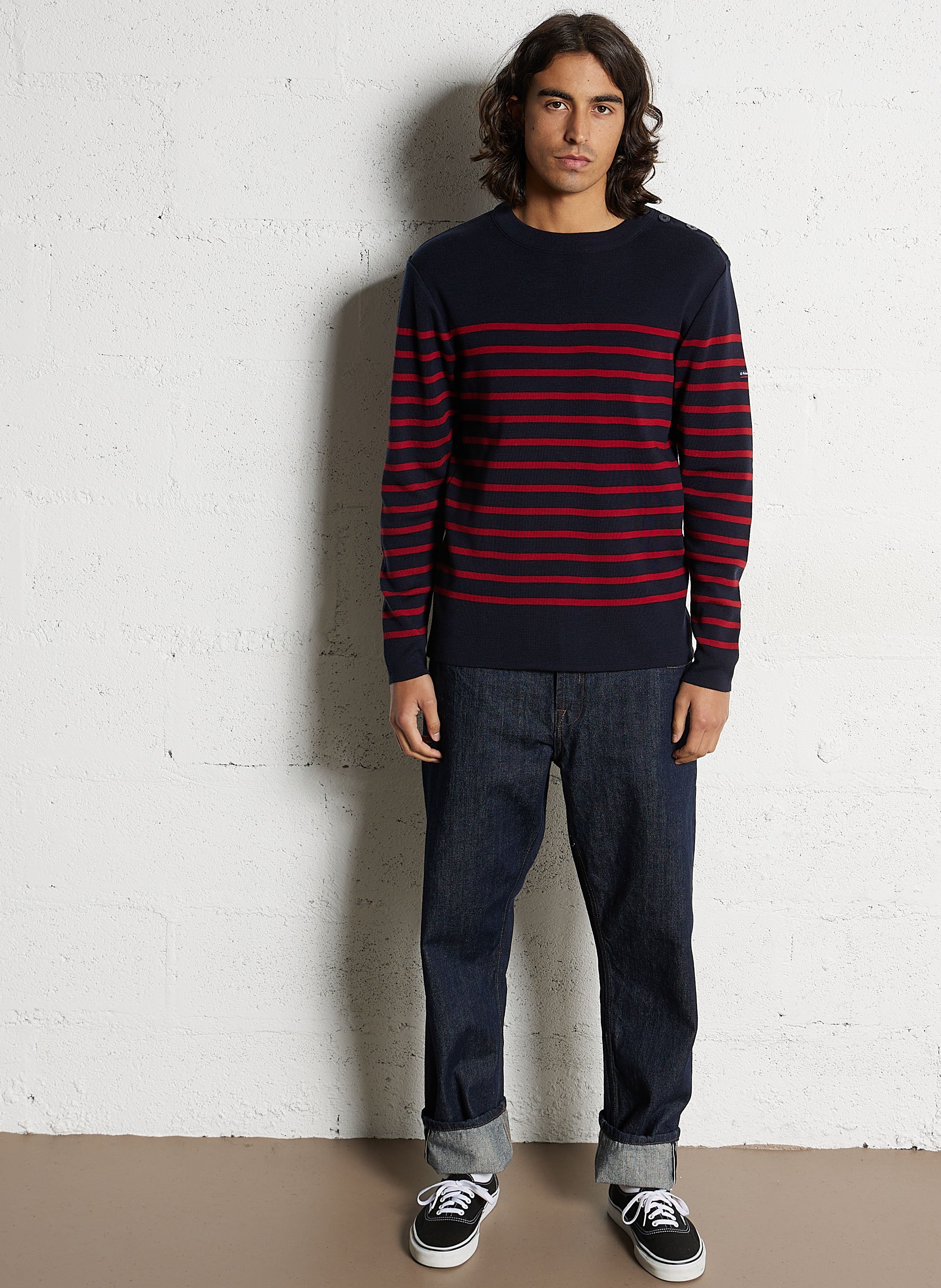 Pull col rond regular fit en laine goulenez ARMOR-LUX Bleu