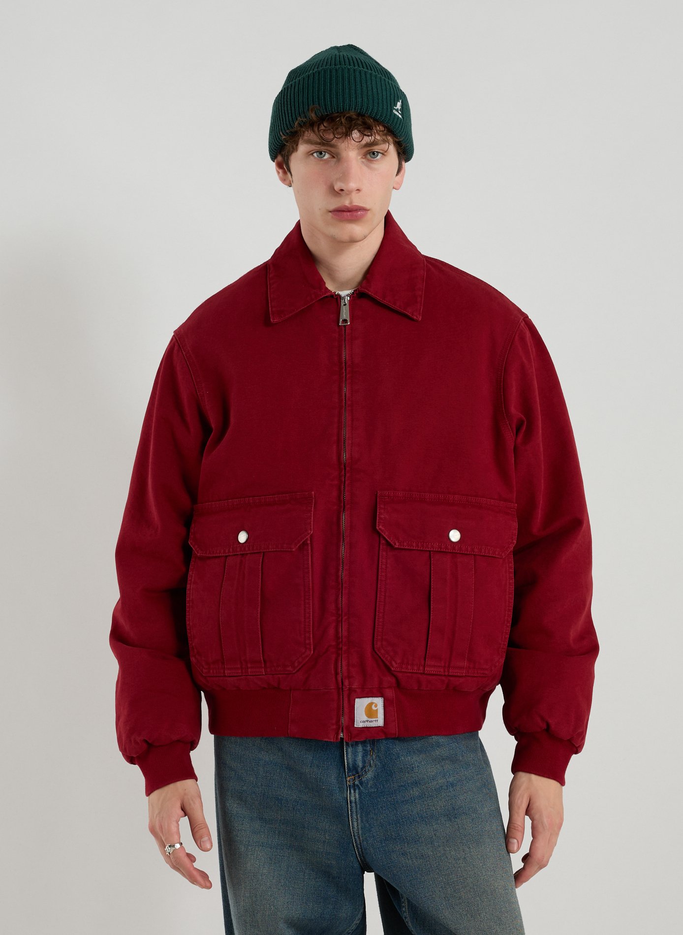 Stanton Scarlet cotton denim jacket CARHARTT WIP Red