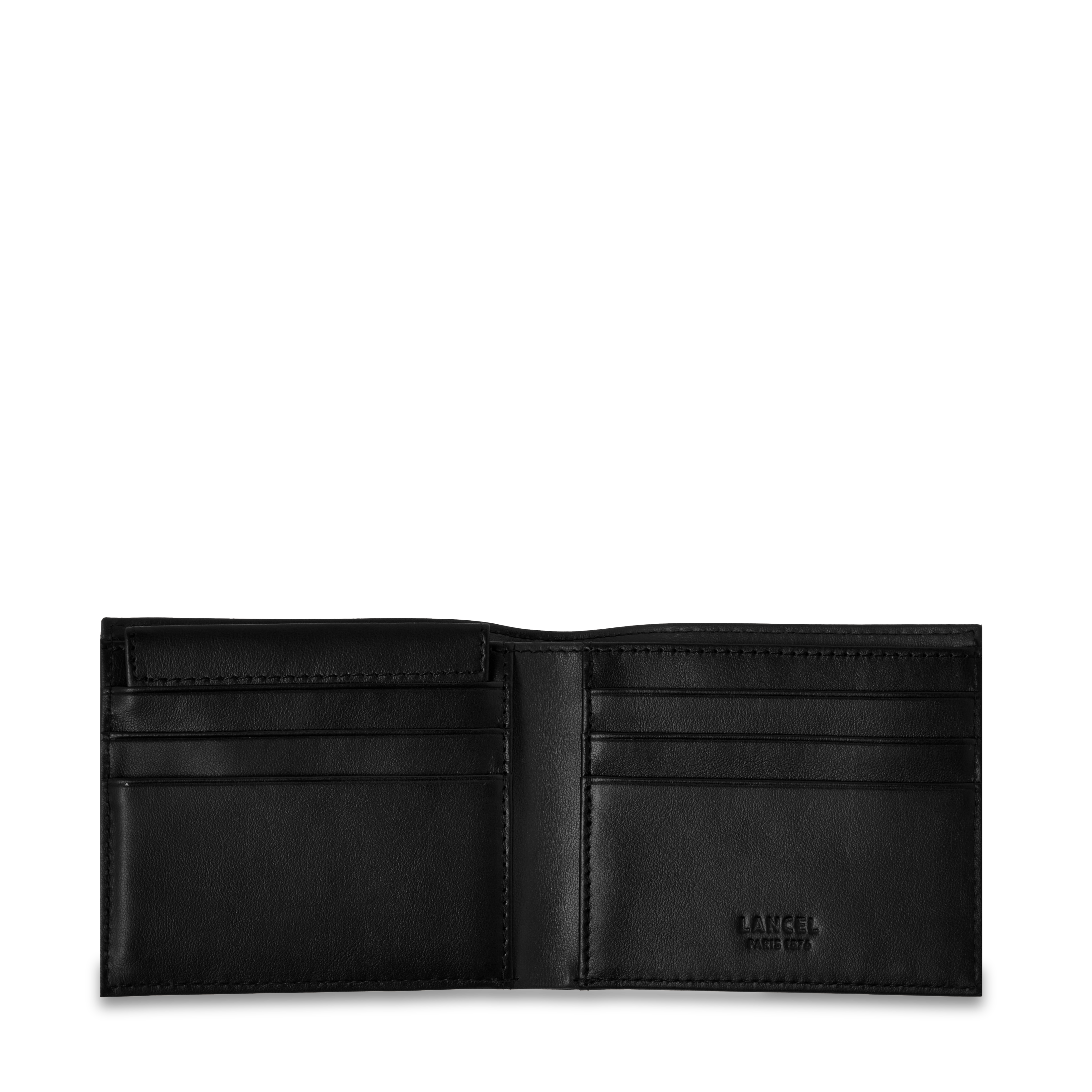 Portefeuille avec porte-cartes amovible léon de lancel en cuir LANCEL Noir