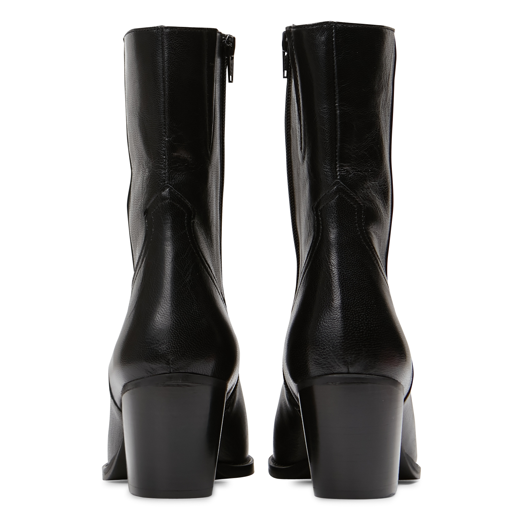 Bottines surpiquées à talon en cuir djamena JONAK Noir