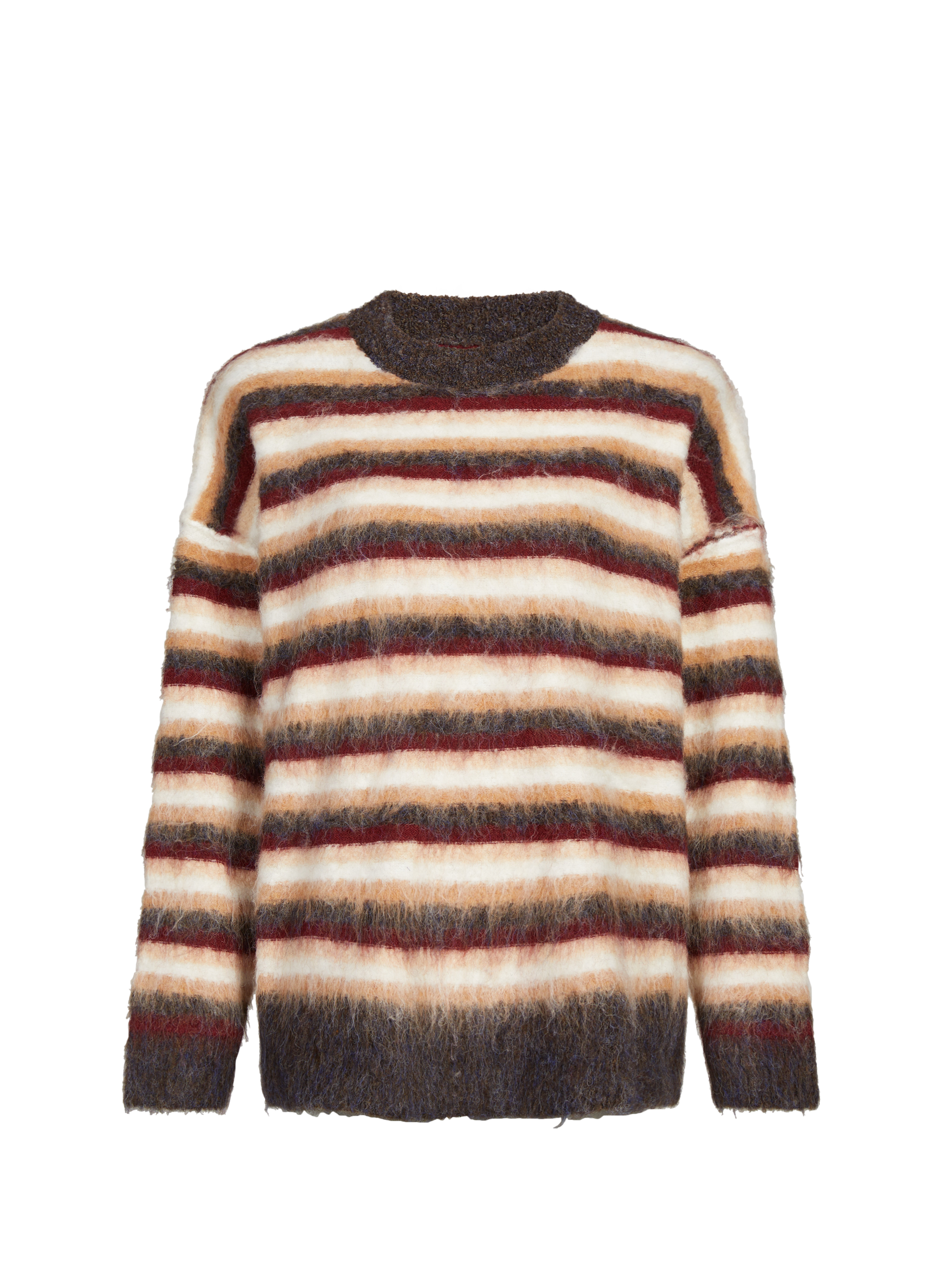 Pull col rond à rayures TOPSHOP Rouge