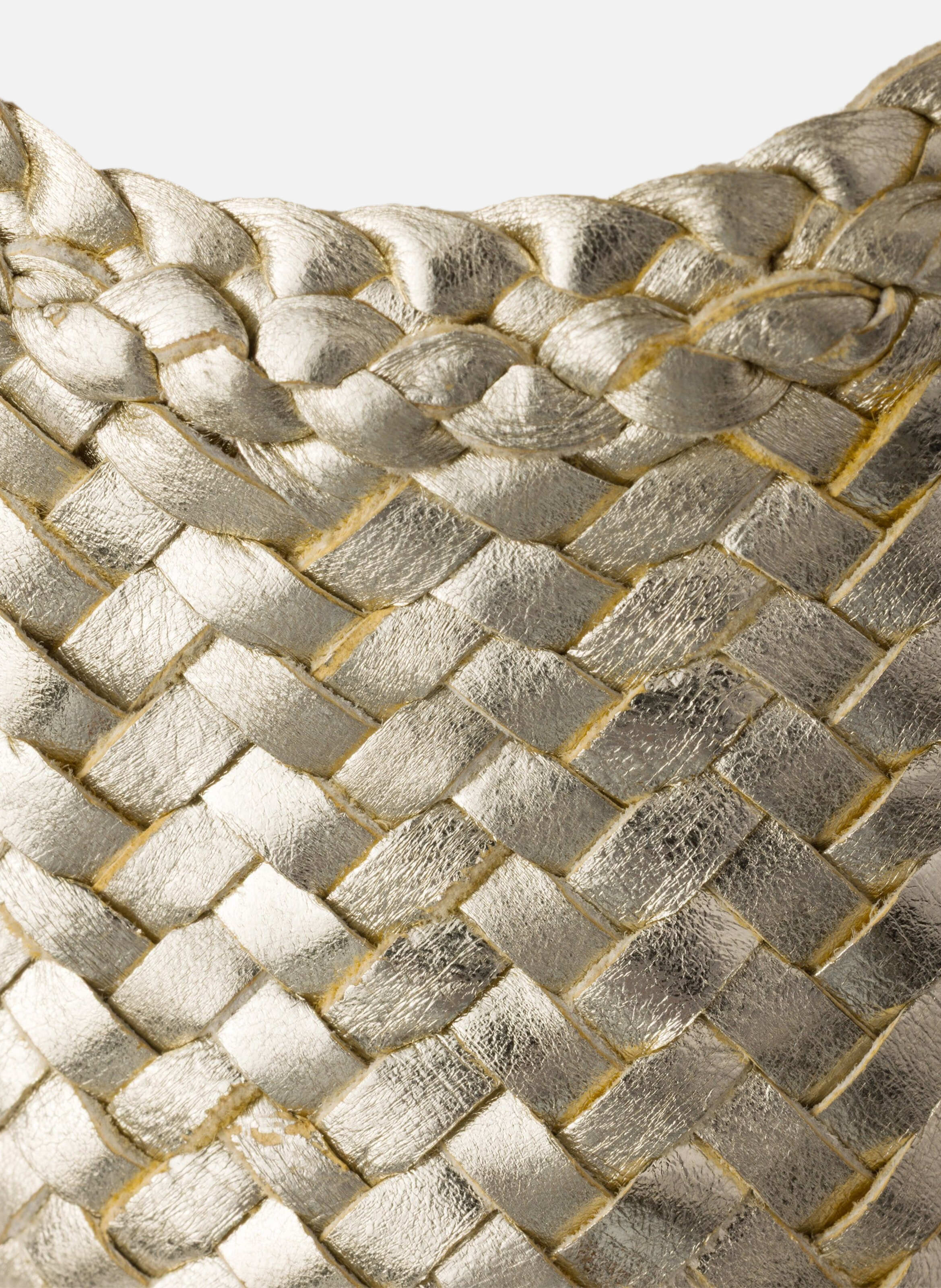 Ballerines en cuir tissé PRADA Argent