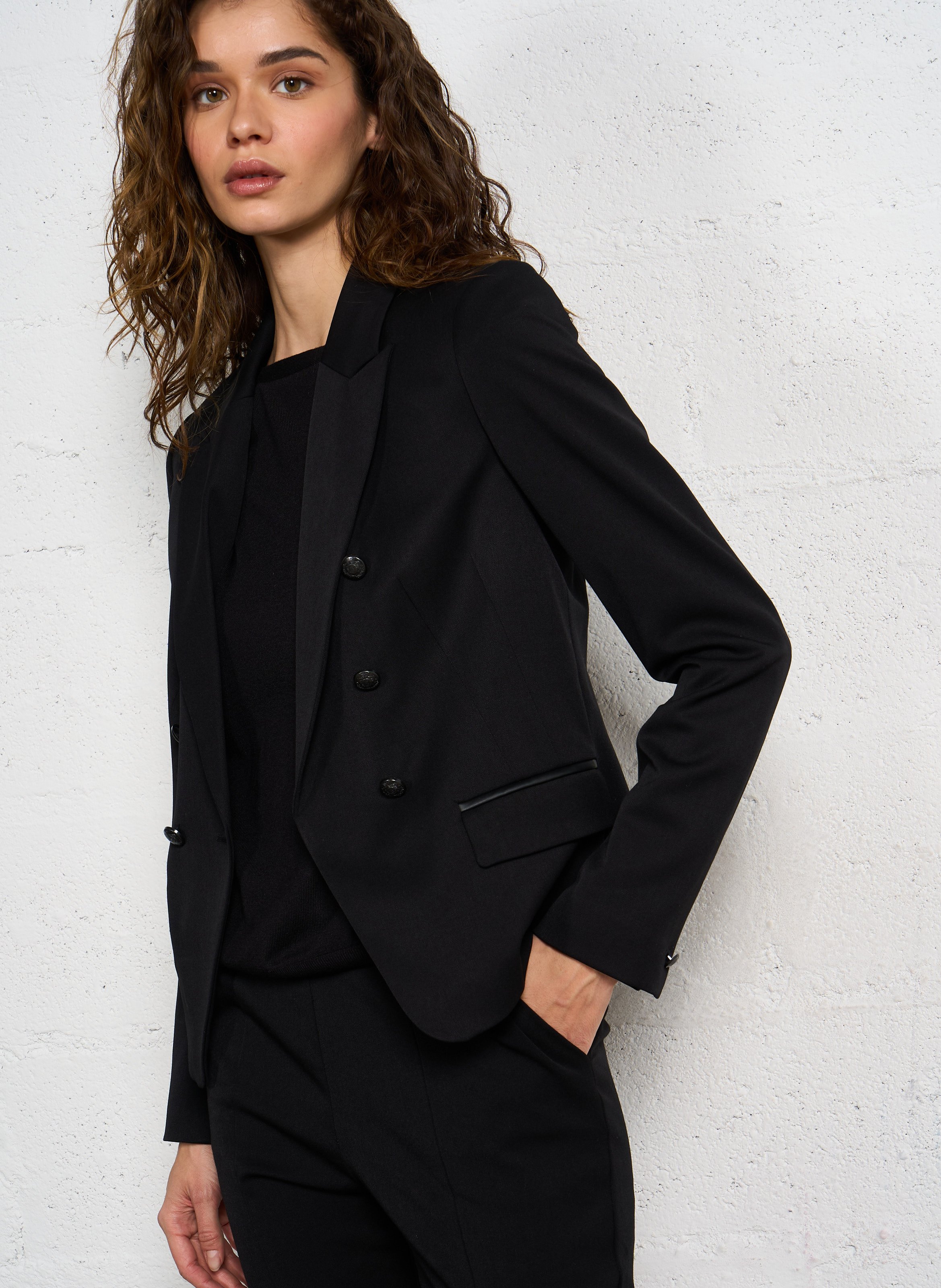 Veste croisée double boutonnage IKKS Noir