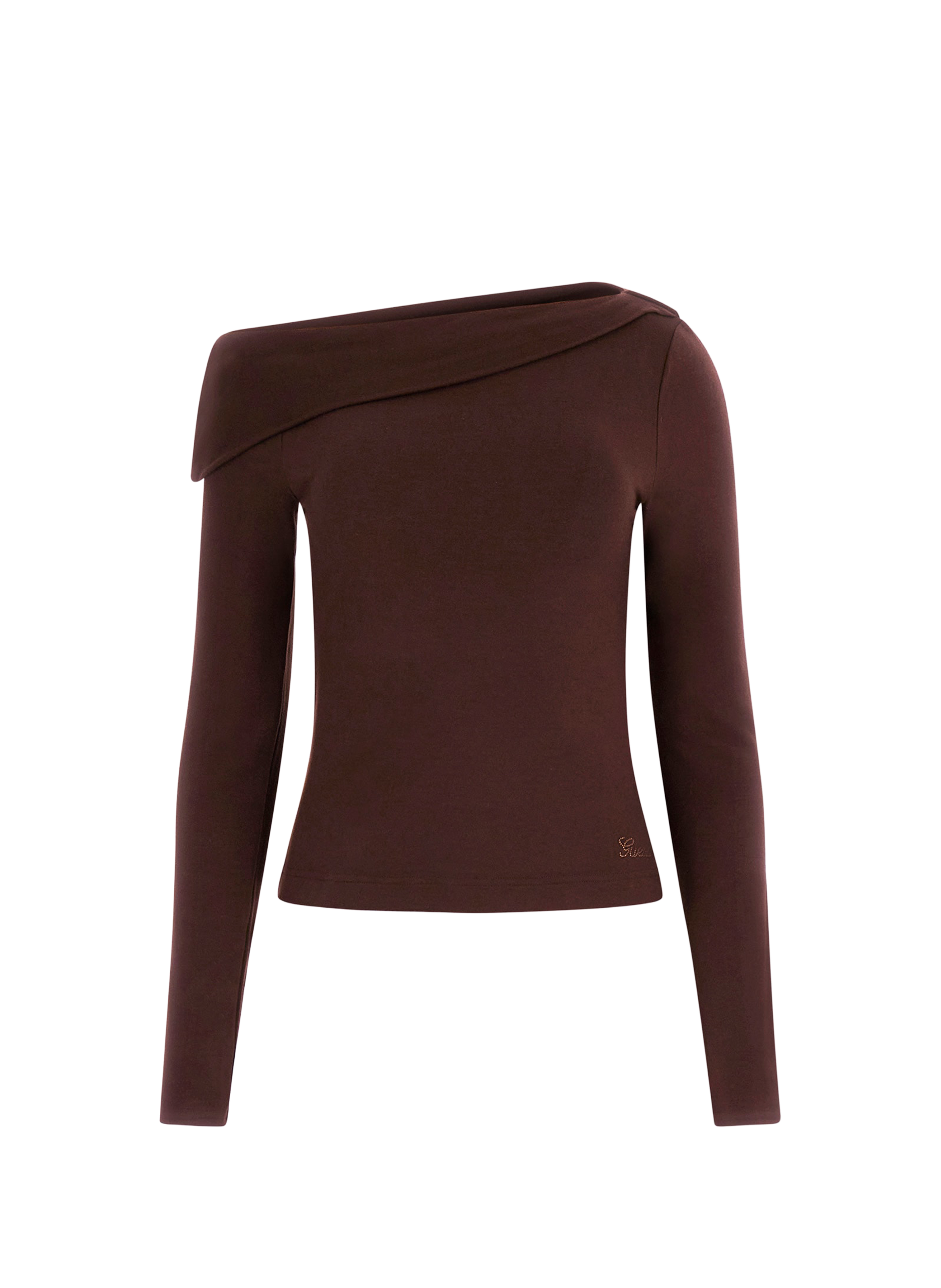 Asymmetrical one-shoulder top GUESS Brown