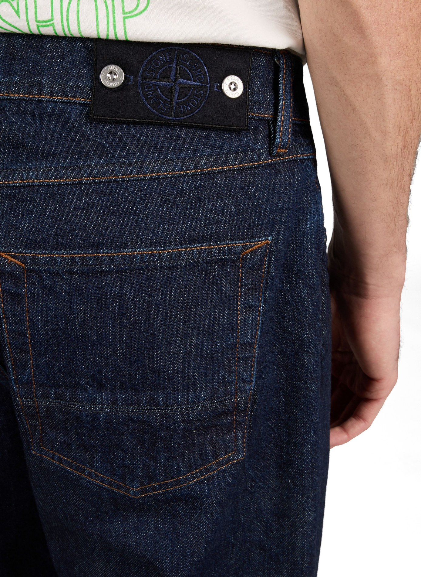 Jean droit en coton STONE ISLAND Bleu