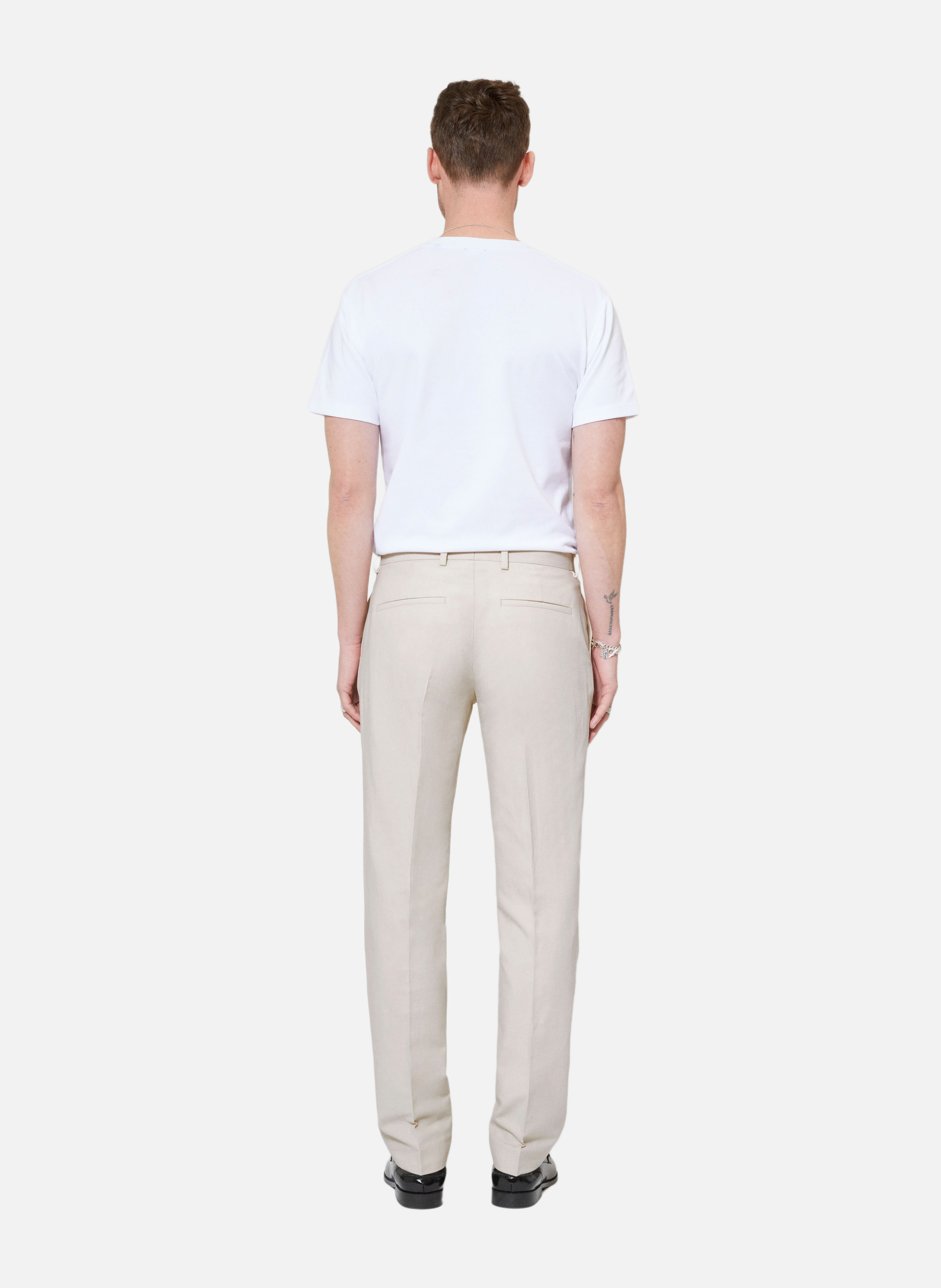 Pantalon de costume en coton lin THE KOOPLES Beige