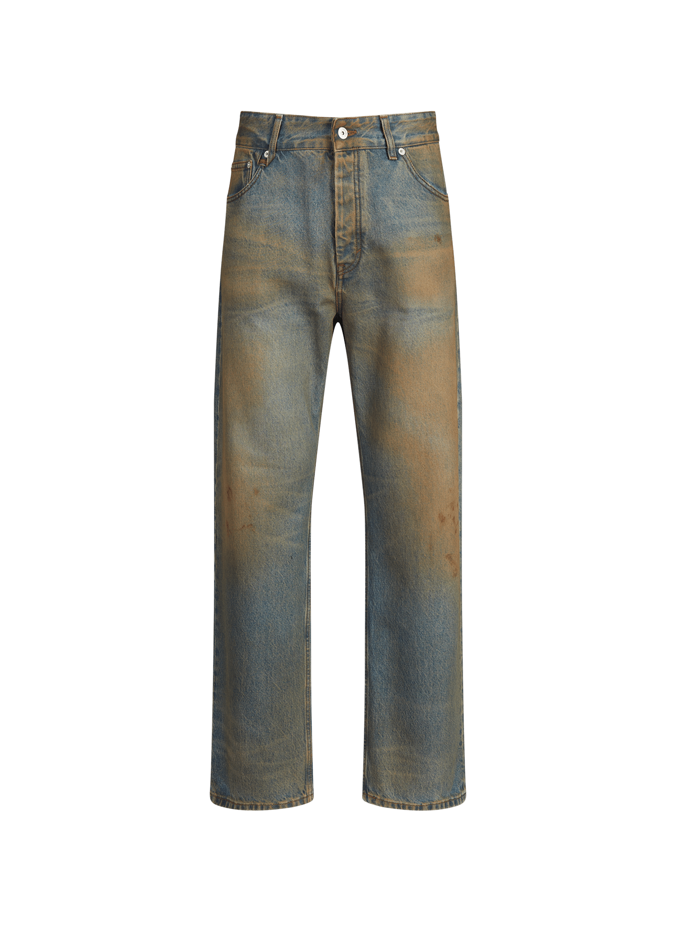 Jean usé effet tâches en coton JACQUEMUS Blue