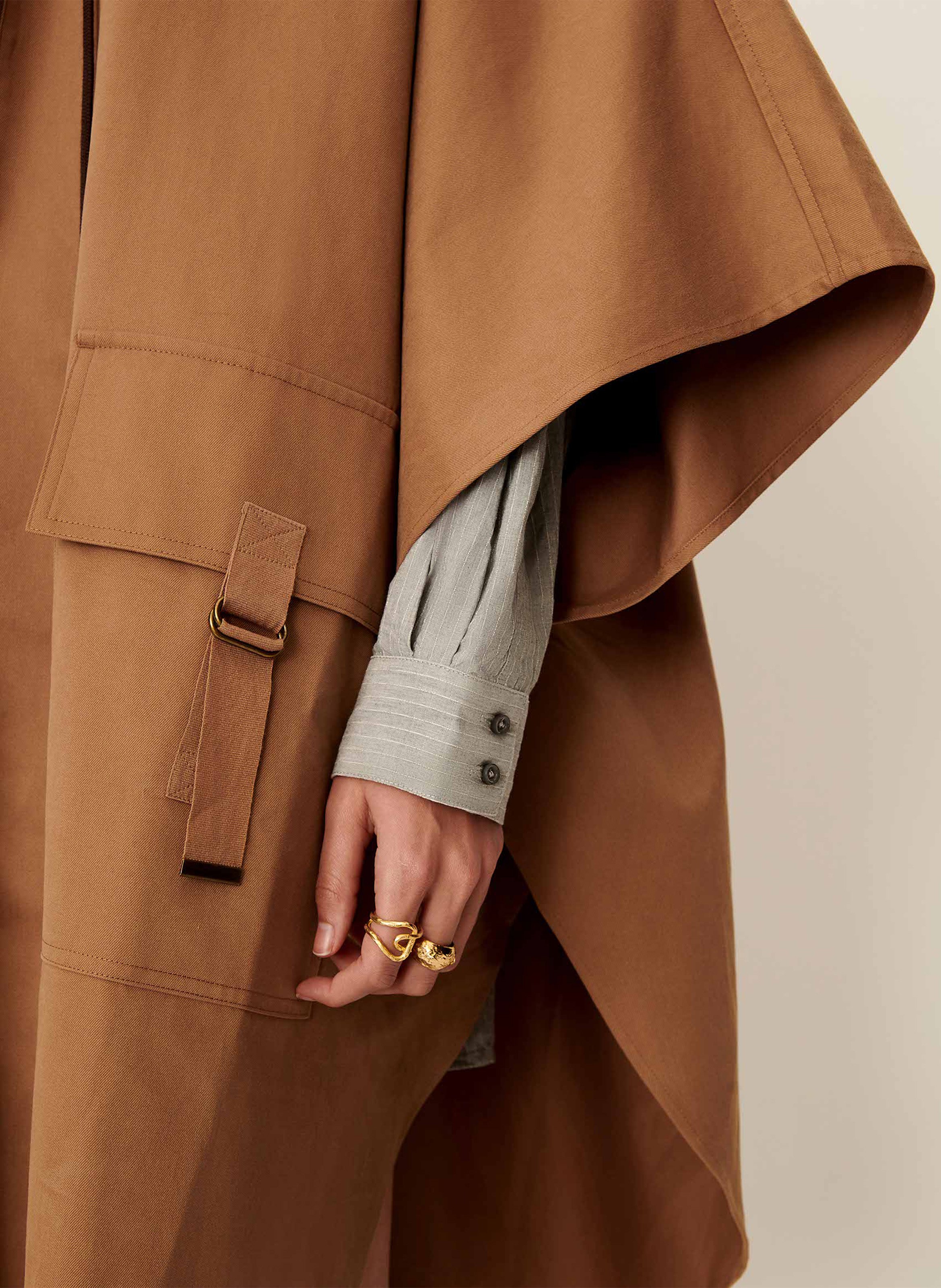 Cape oversize en coton castelwick SESSUN Beige