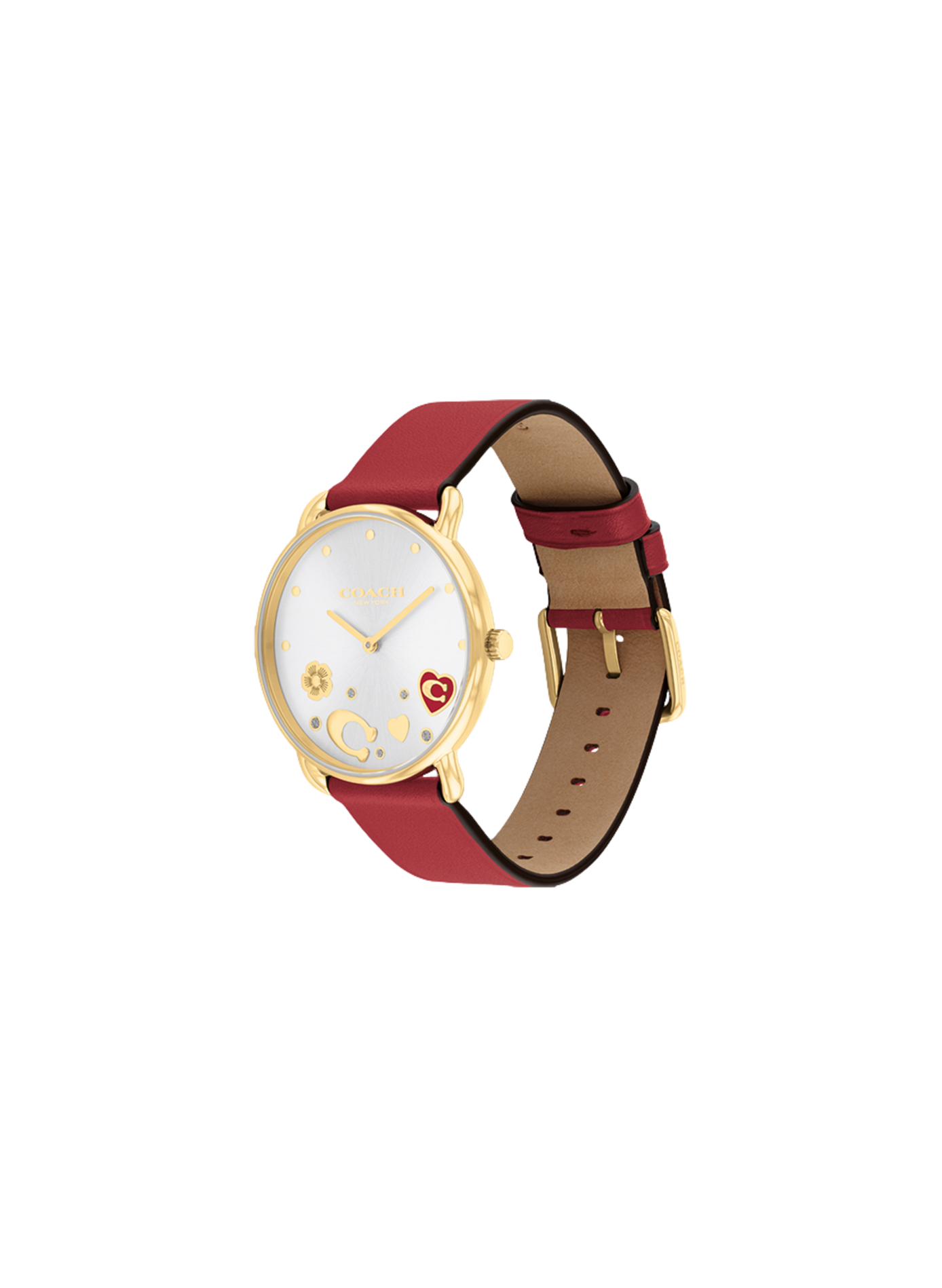 Montre quartz Elliot en cuir COACH MONTRES Rouge