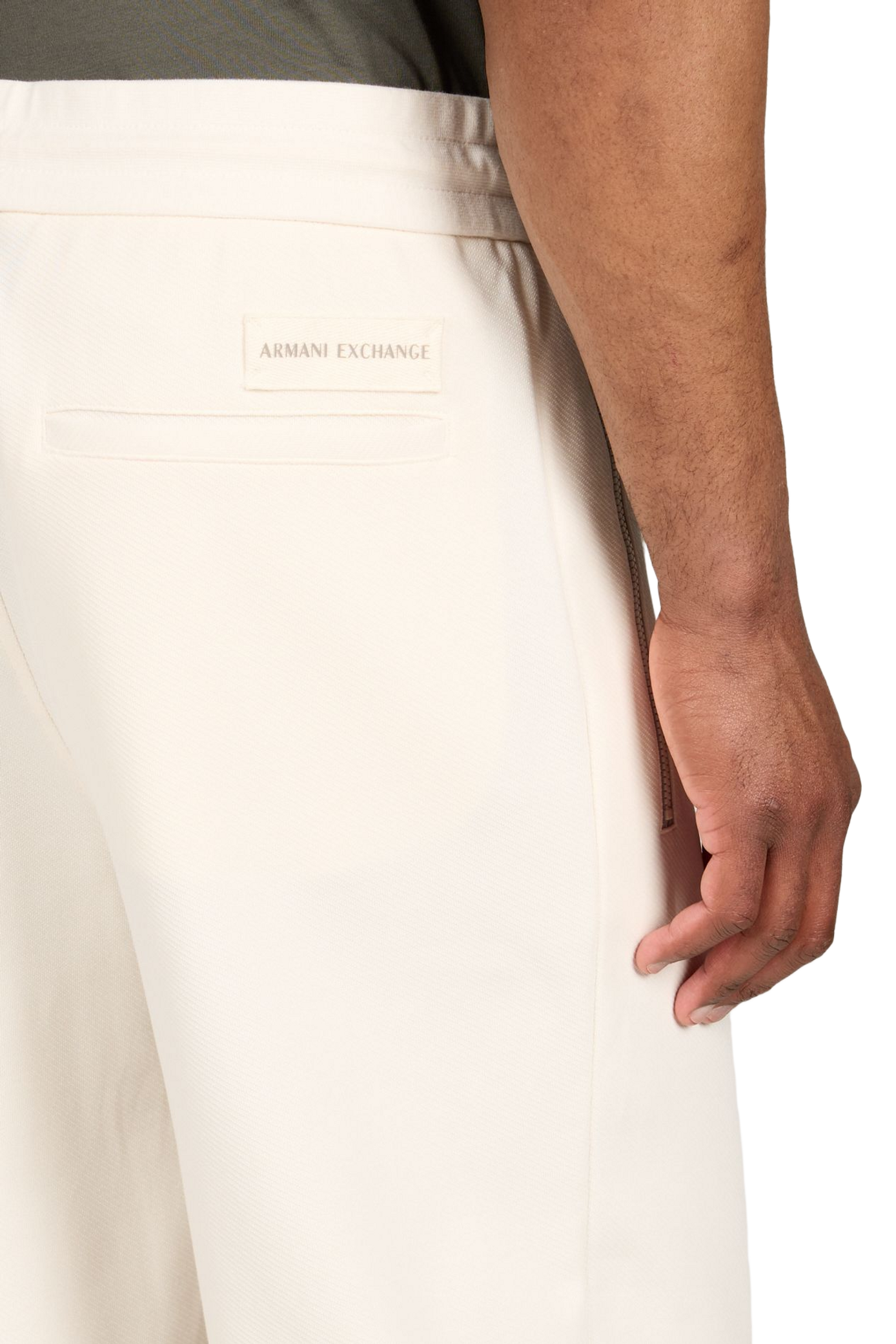 Loose-Fit Cotton Blend Trousers ARMANI EXCHANGE Beige