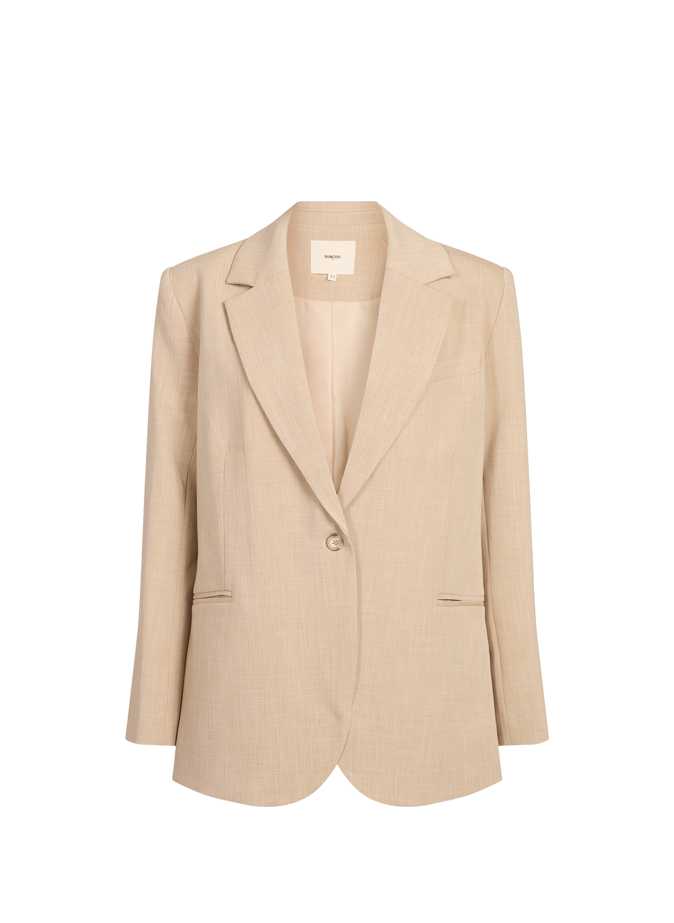 Veste droite à col tailleur SUNCOO Beige