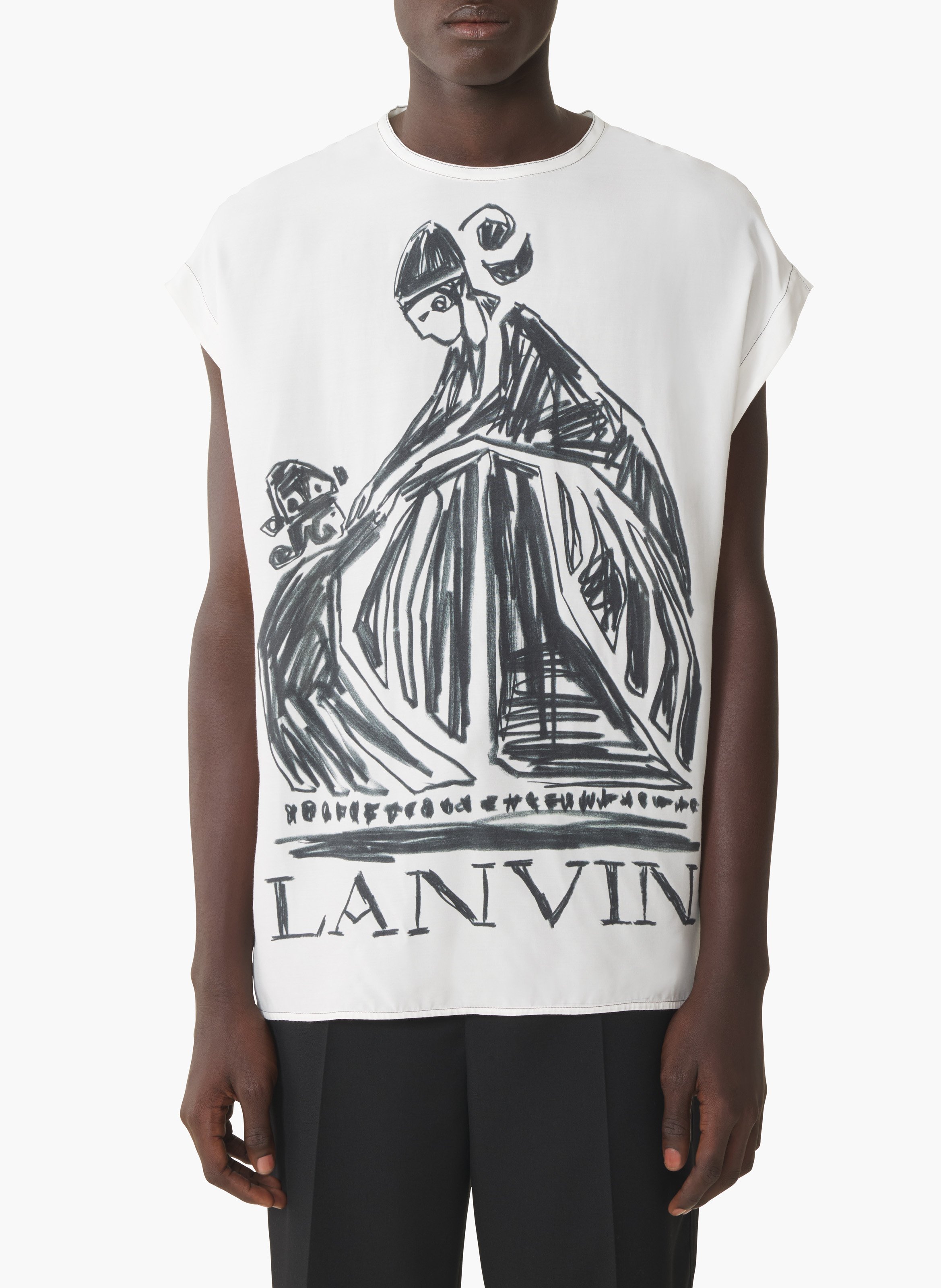T-shirt imprimé la mère et l'enfant LANVIN Blanc