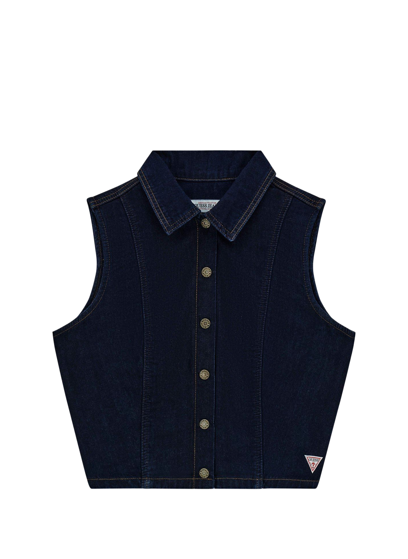 Short cotton denim shirt GUESS Black