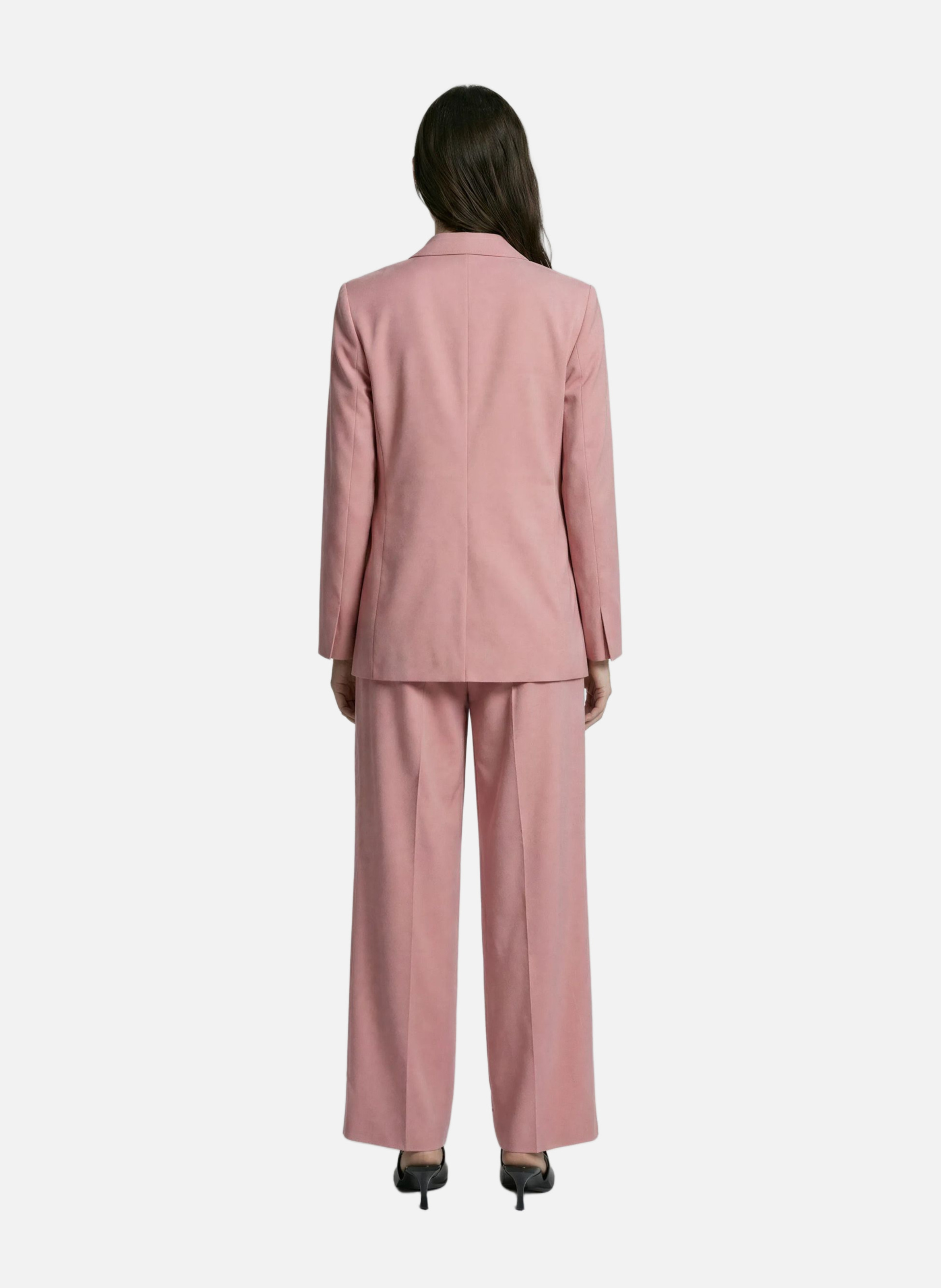 Pantalon de tailleur à pinces large en lin et coton THE KOOPLES Rose