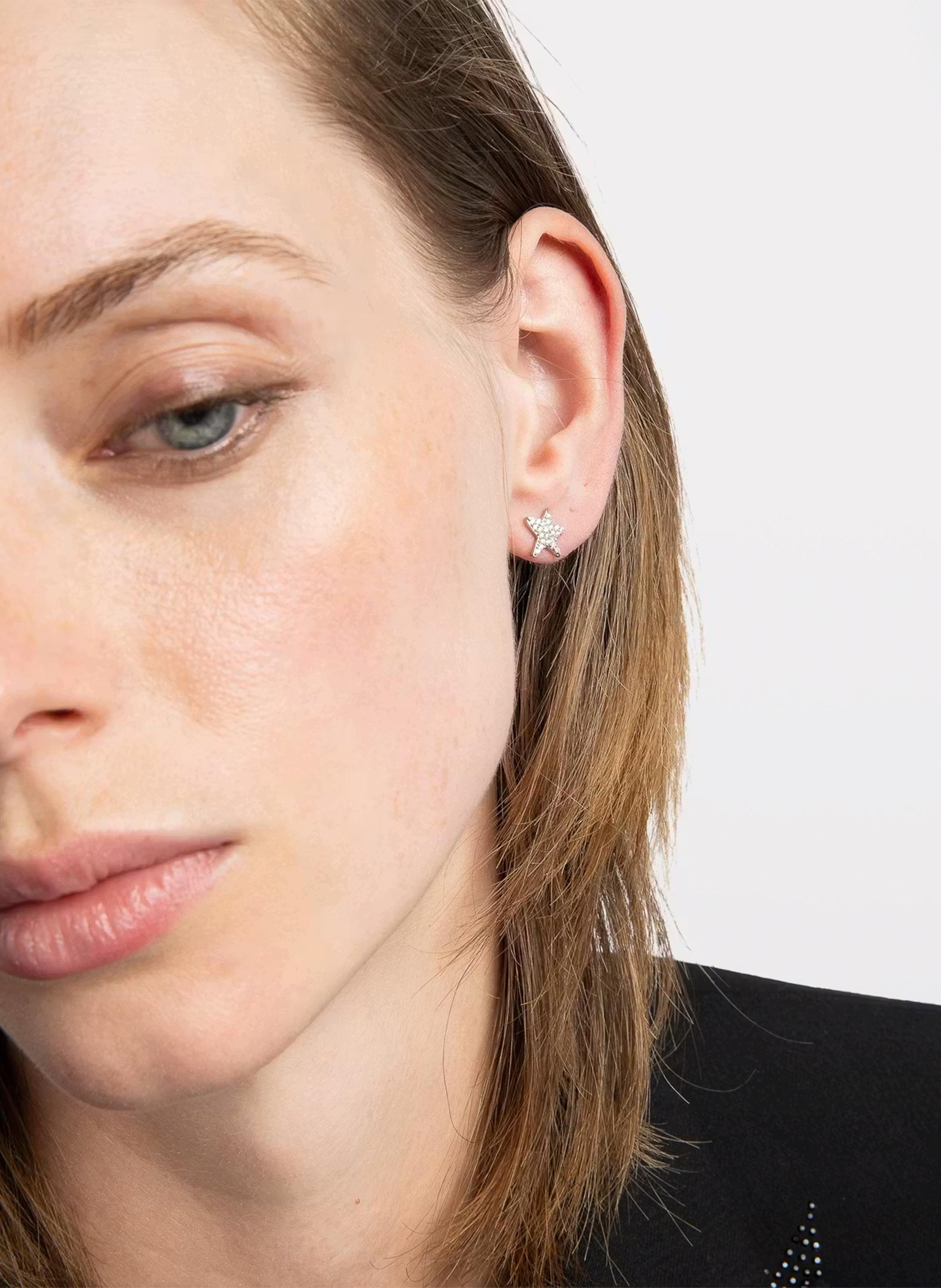 Boucles d'oreilles étoiles à strass rock star ZADIG&VOLTAIRE Argent