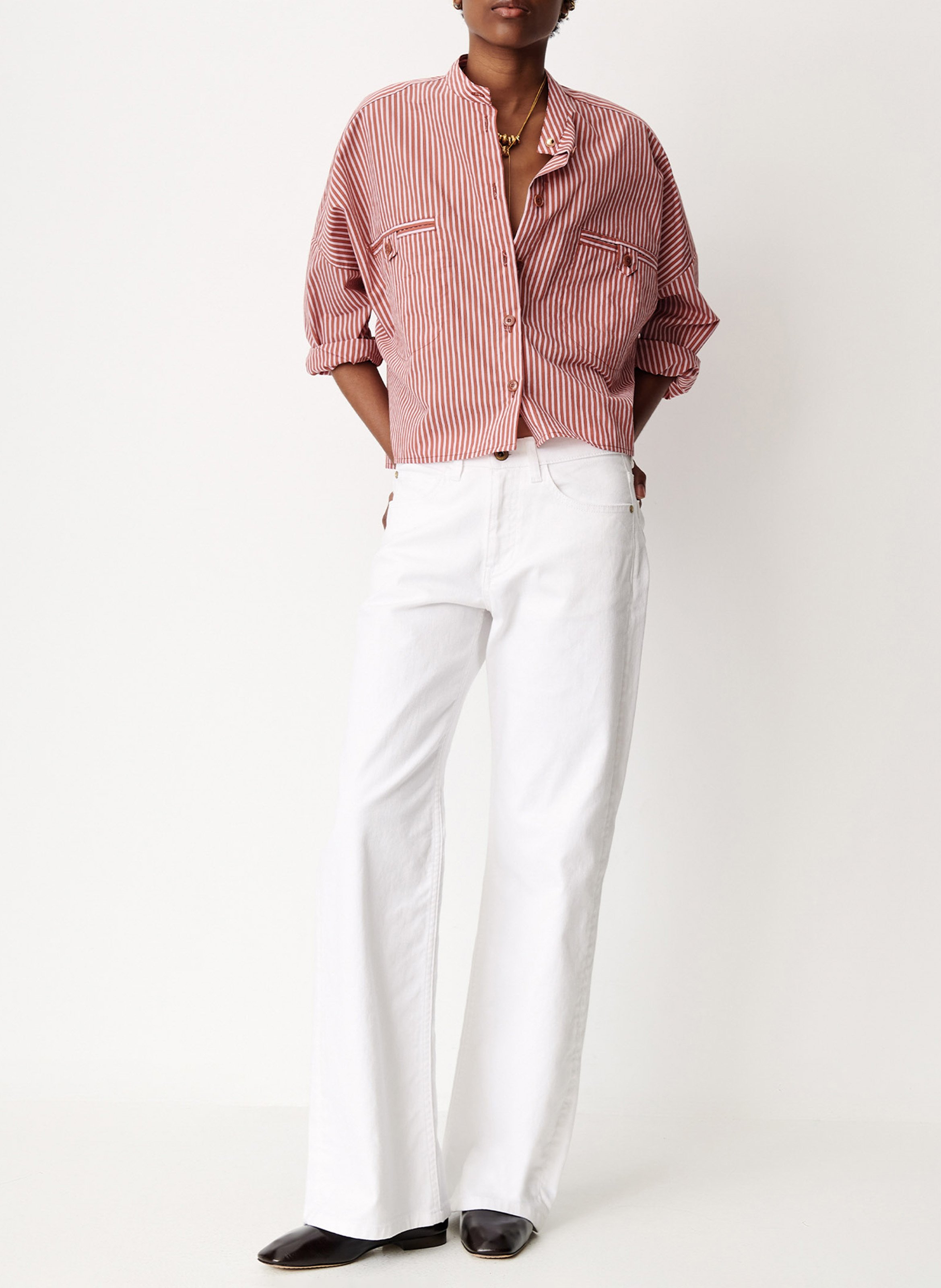 Chemise oversize col mao orregia SESSUN Rose