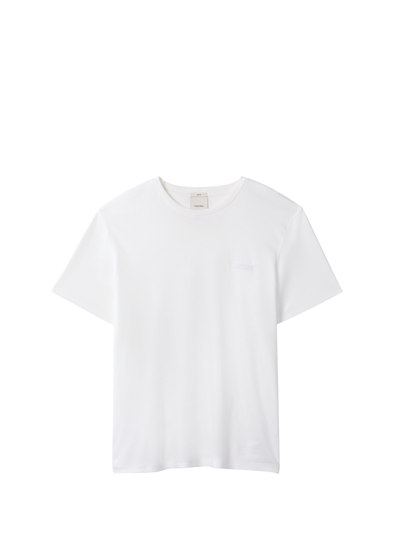 Gerades T-Shirt mit kurzen Ärmeln aus Baumwolle CALVIN KLEIN Weiss