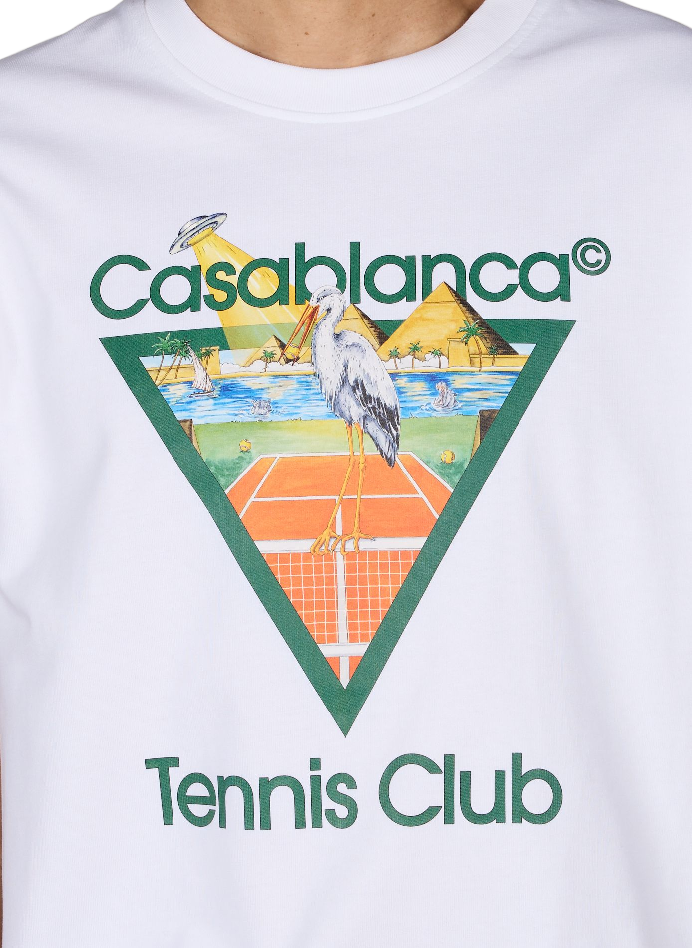 T-shirt droit Tennis Club en coton CASABLANCA PARIS Blanc