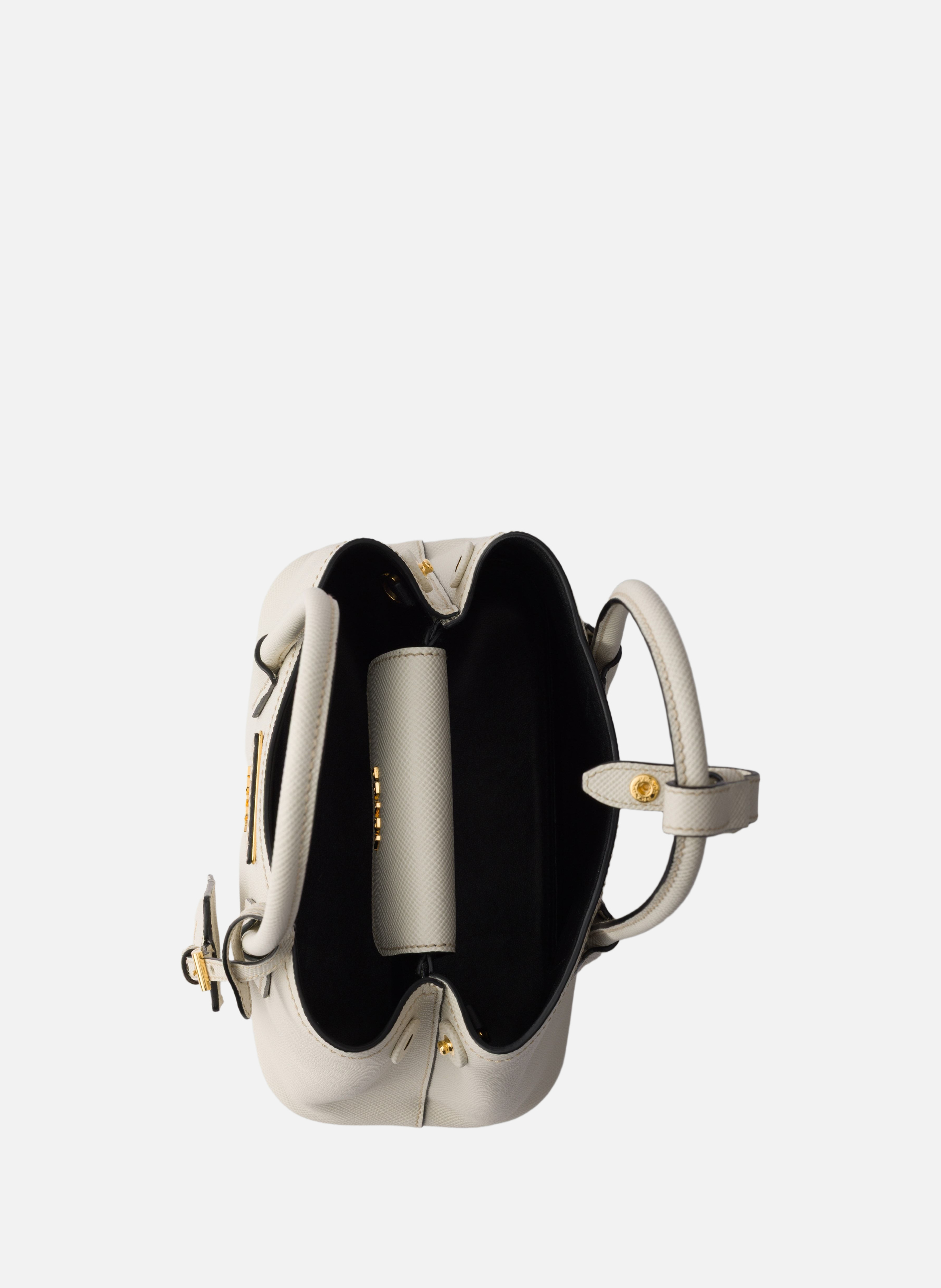 Mini sac prada double en cuir saffiano PRADA Beige