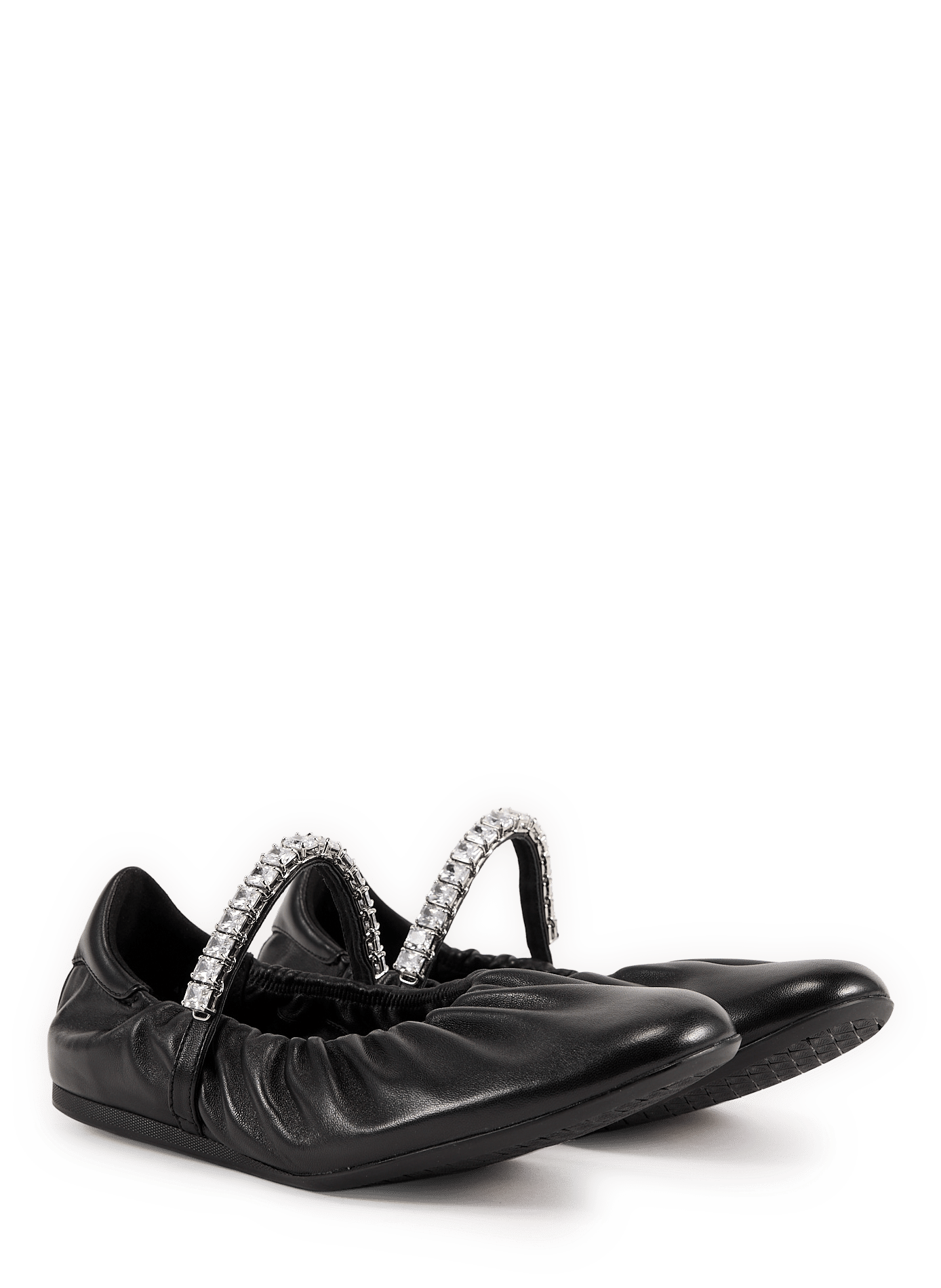 Ballerines en cuir JIMMY CHOO Noir