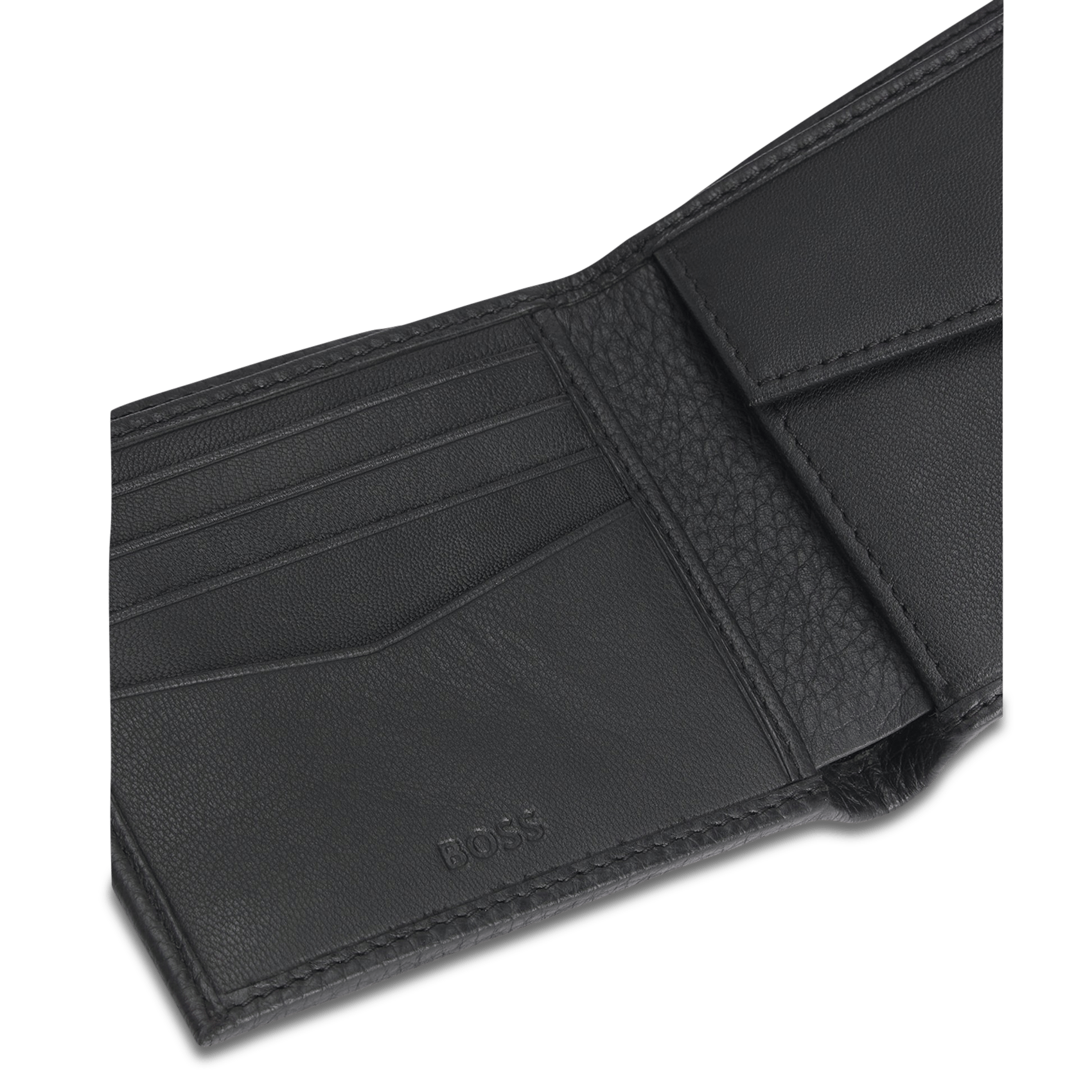Portefeuille en cuir BOSS Noir