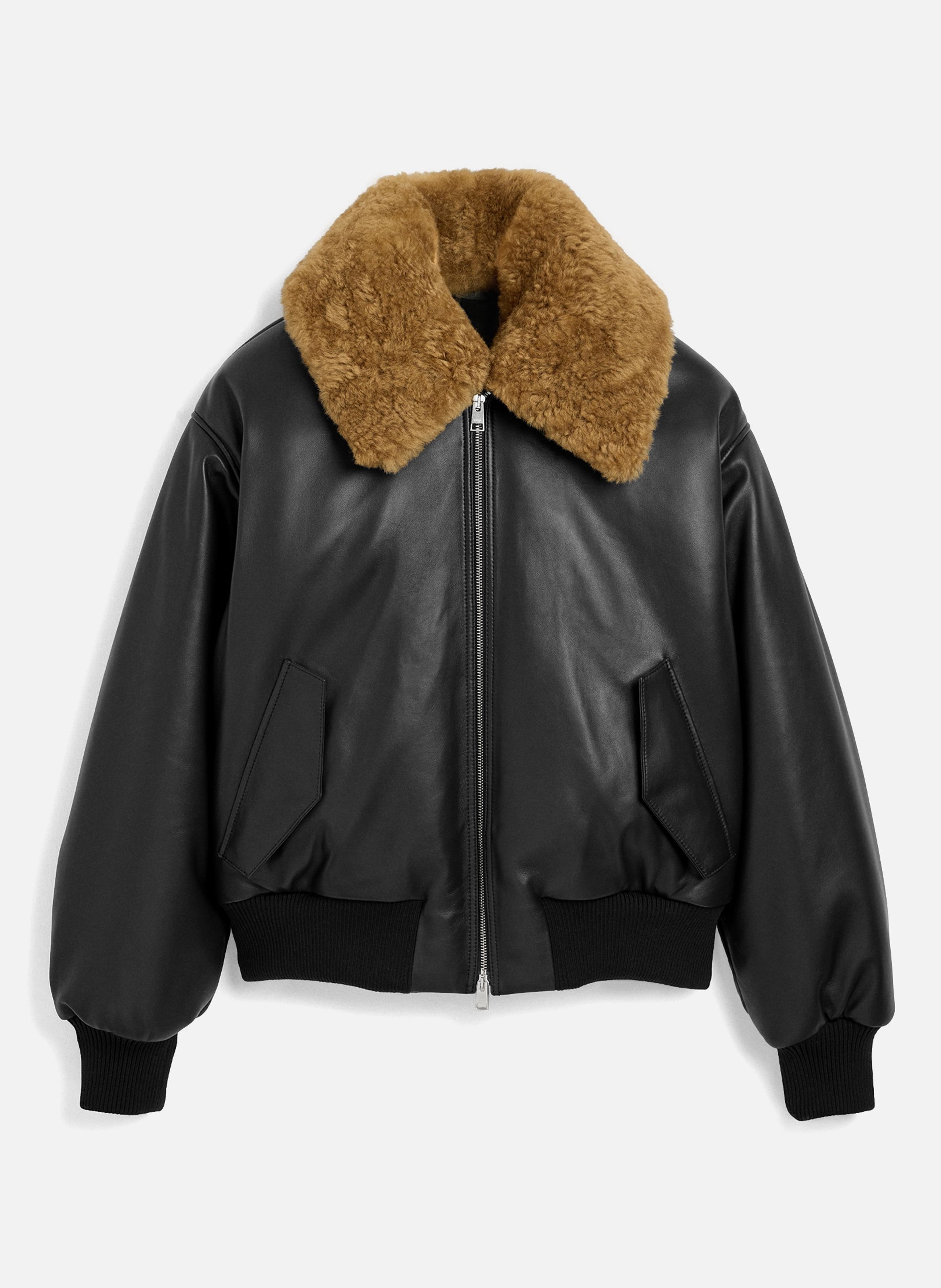 Blouson rembourré unisexe en cuir d'agneau AMI PARIS Noir