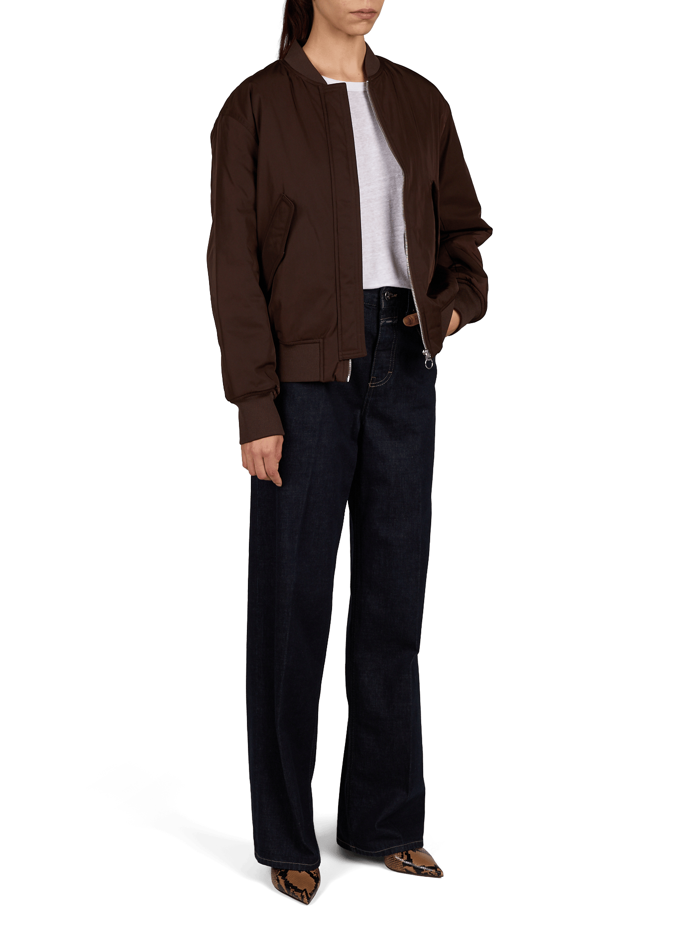 Hoch geschnittene weite Baumwolljeans CLOSED Blau
