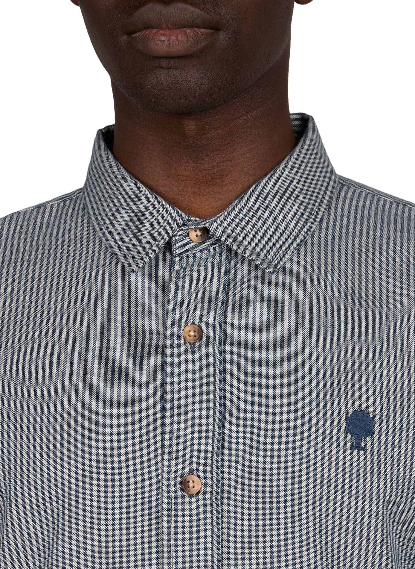Long-sleeved striped cotton shirt FAGUO Beige